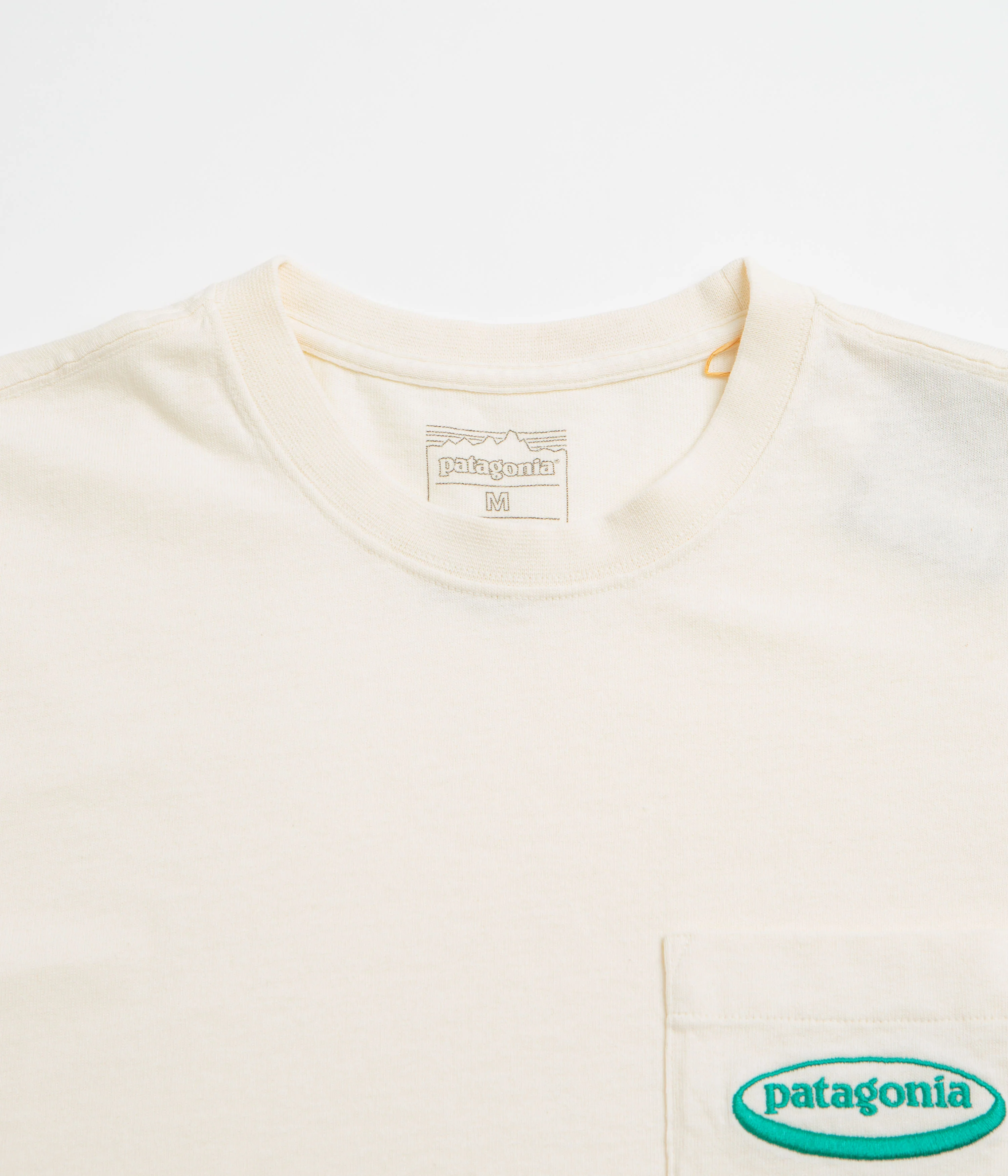 Patagonia MW 95 Oval Logo Pocket T-Shirt - Undyed Natural - Image 2