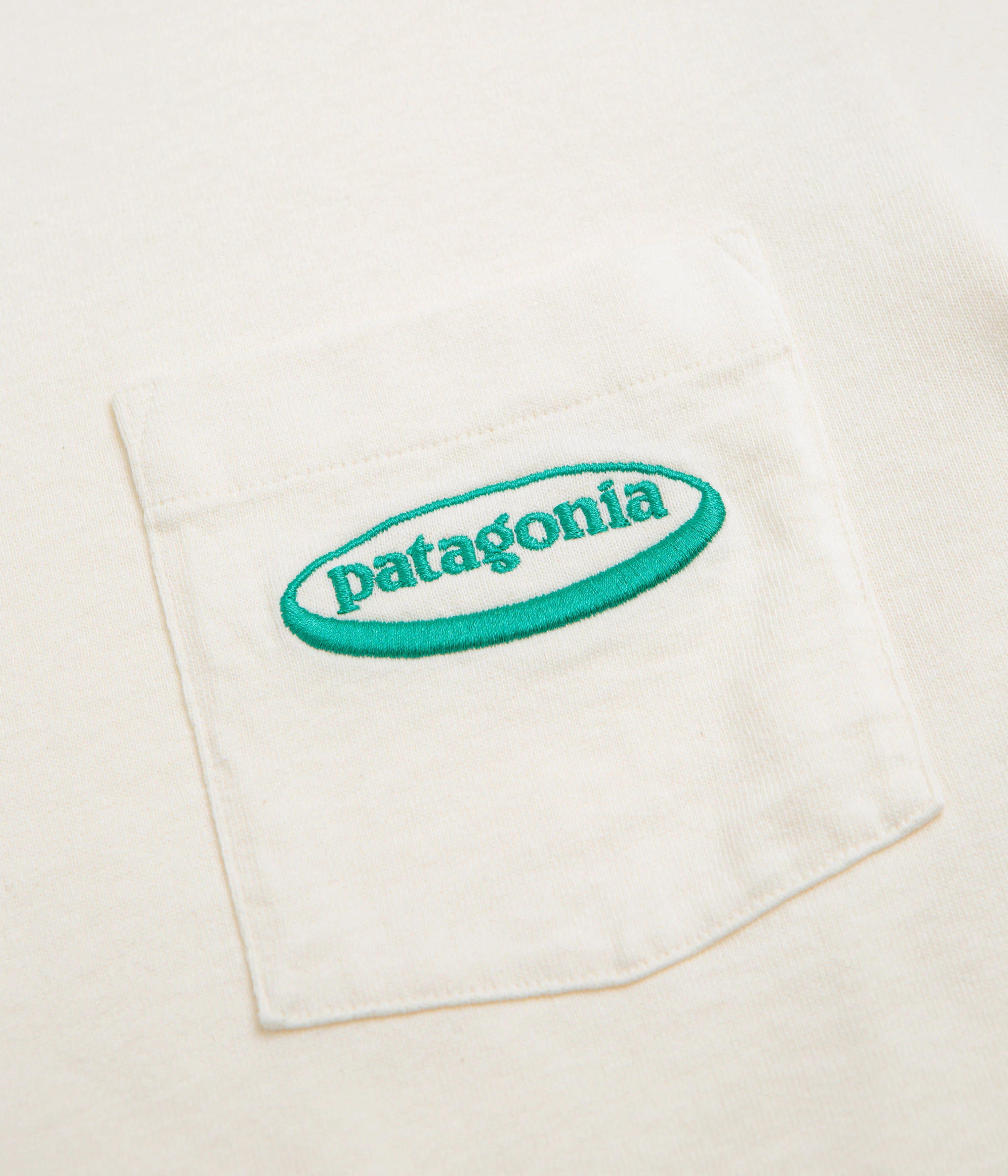 Patagonia MW 95 Oval Logo Pocket T-Shirt - Undyed Natural - Image 3
