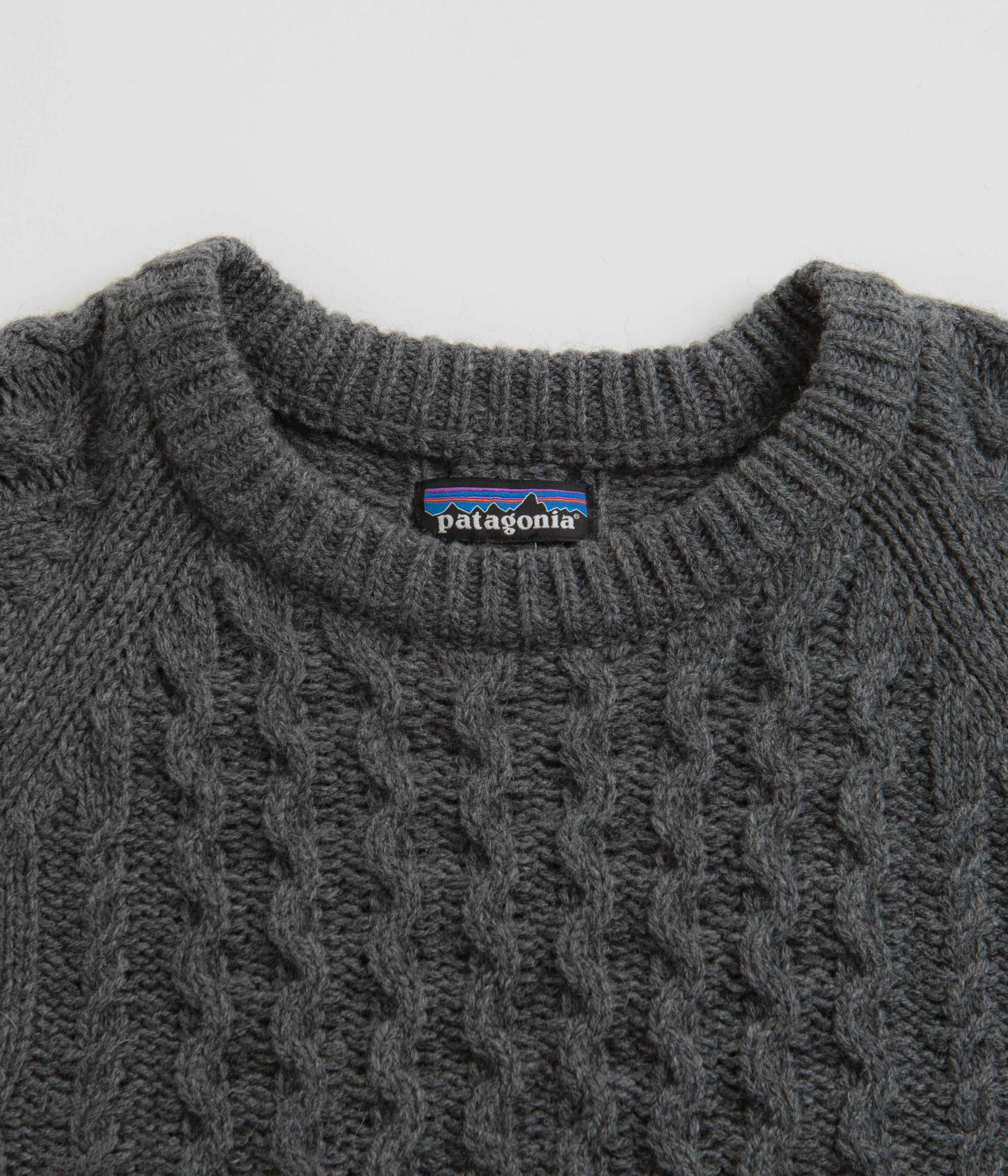 Patagonia Recycled Cable Knit Crewneck Sweatshirt - Hex Grey - Image 2
