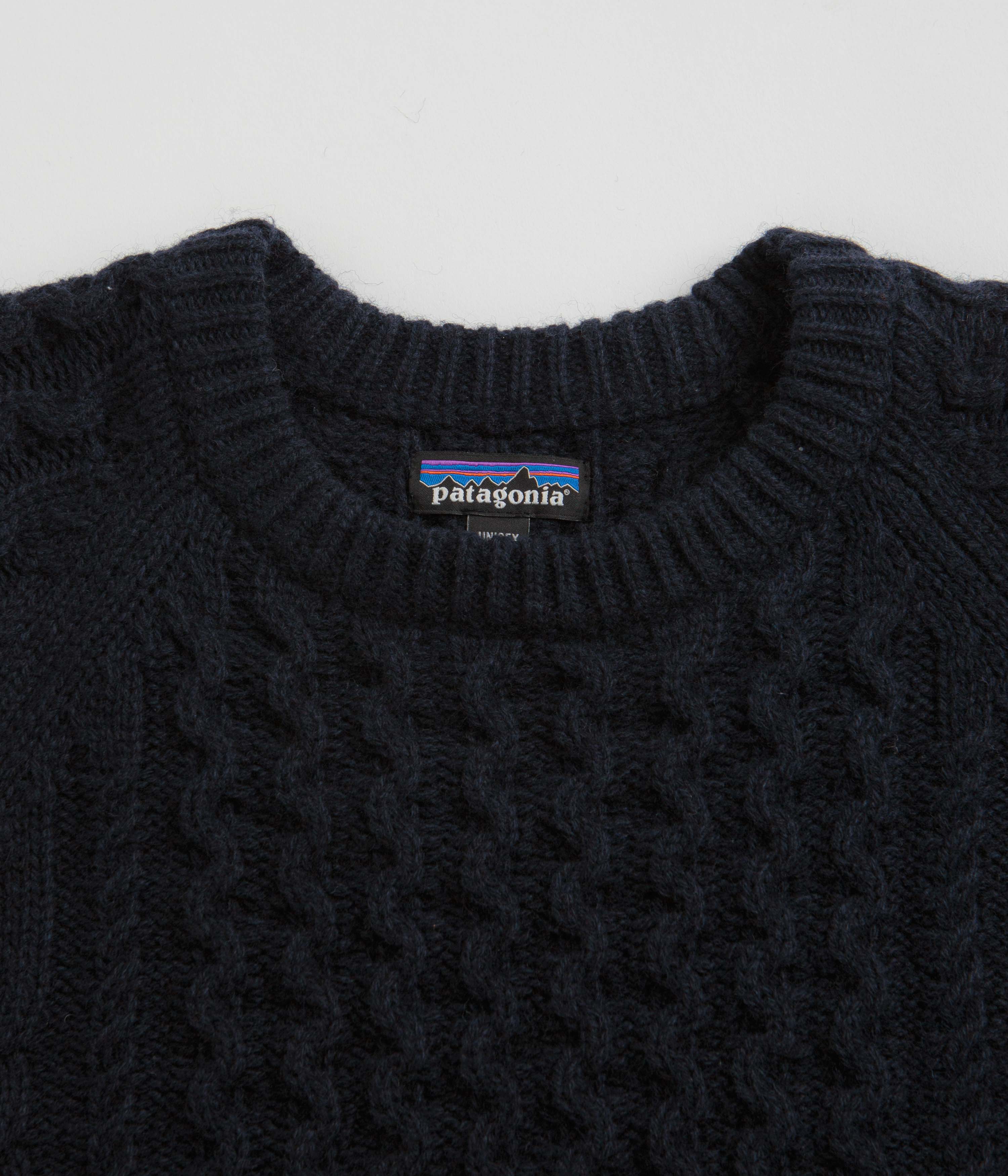 Patagonia Recycled Cable Knit Crewneck Sweatshirt - New Navy - Image 2