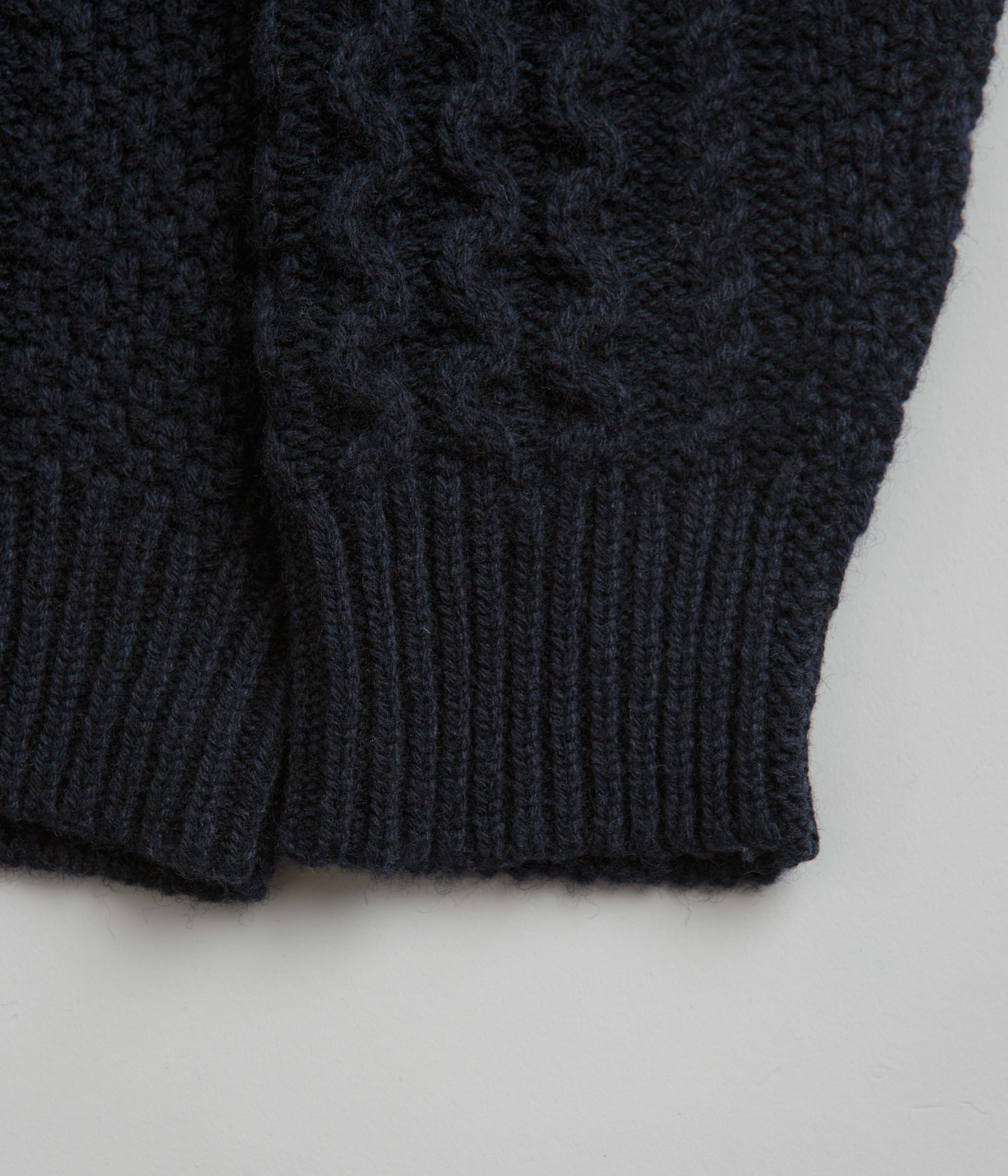 Patagonia Recycled Cable Knit Crewneck Sweatshirt - New Navy - Image 4