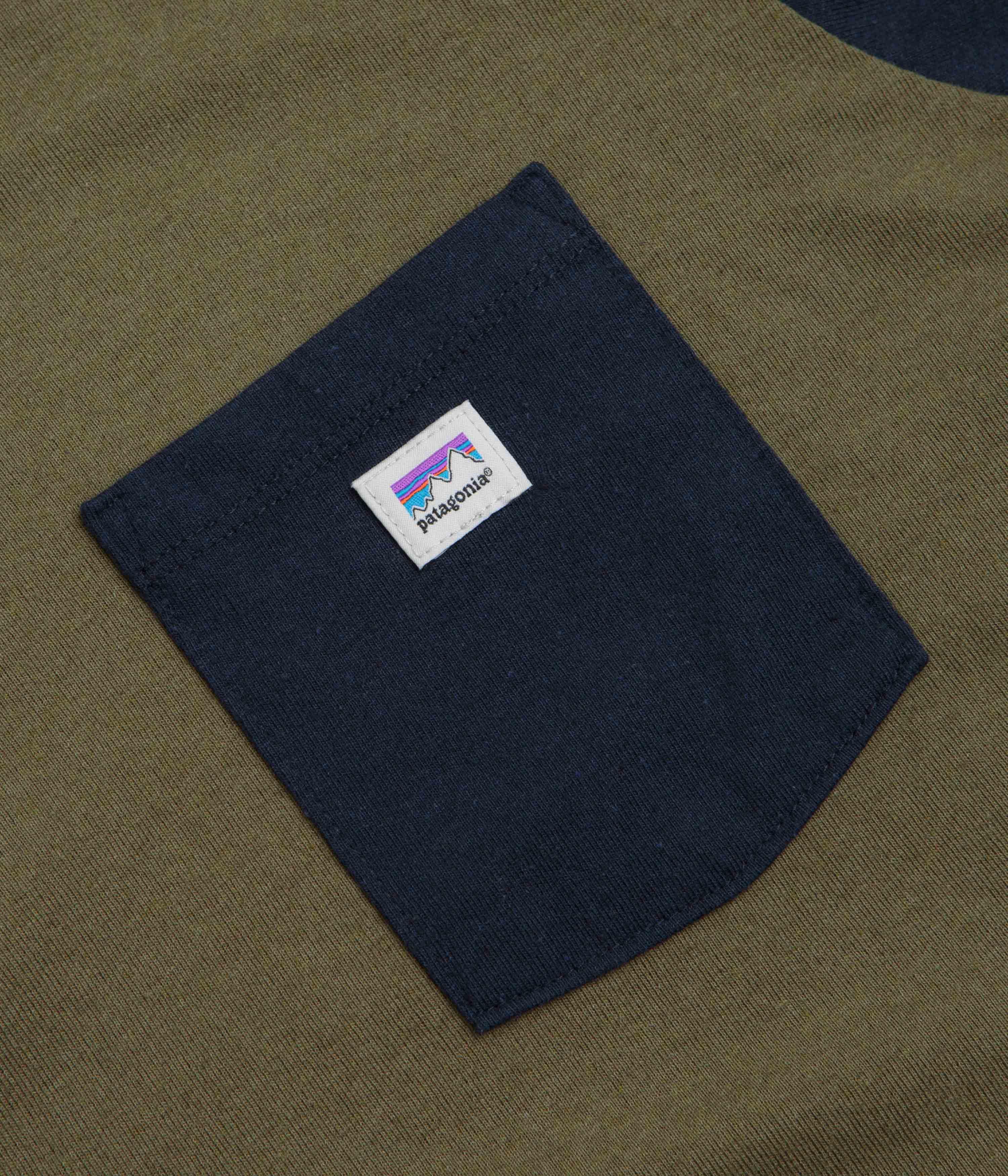 Patagonia Shop Sticker Pocket Responsibili-Tee Long Sleeve T-Shirt - Tent Green - Image 3