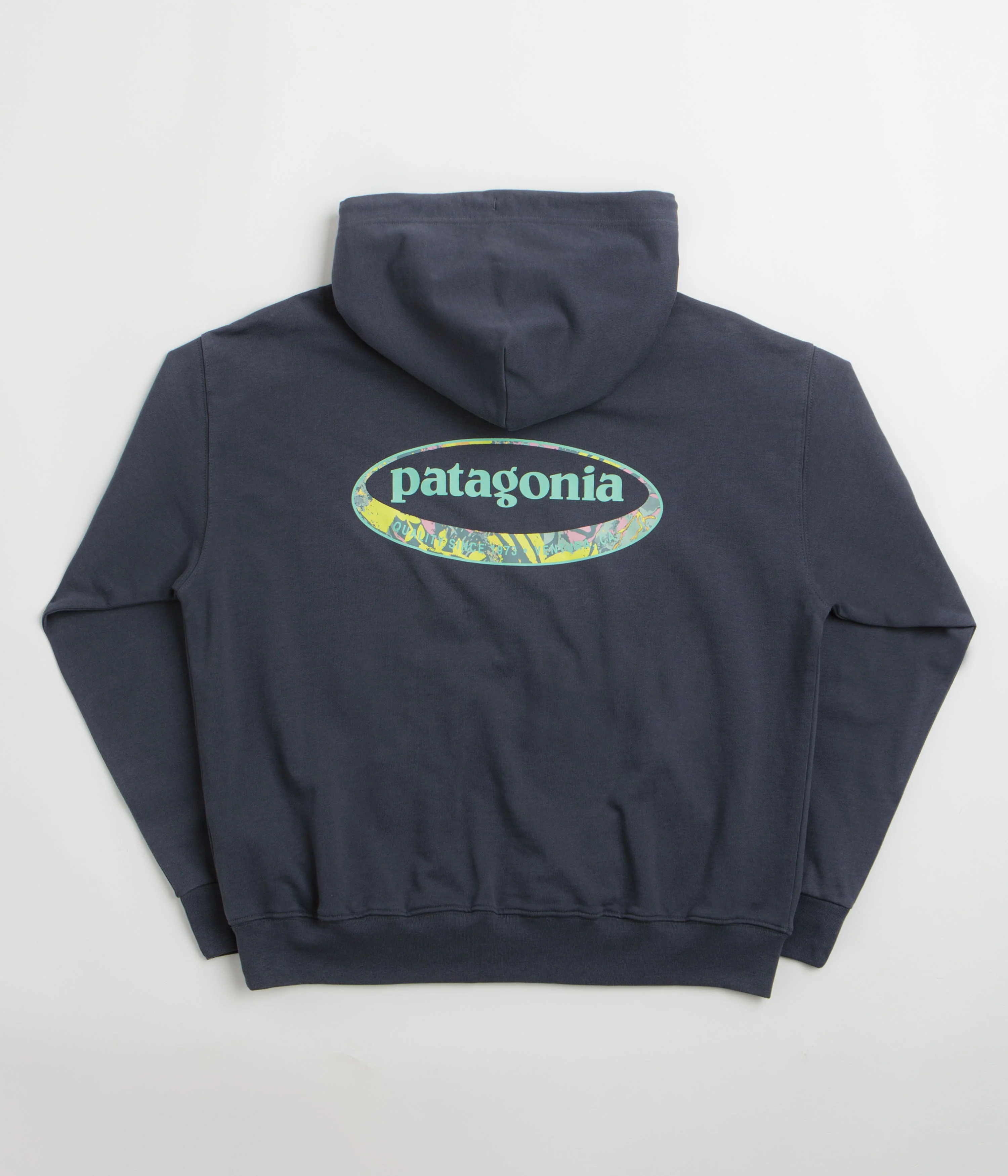 Patagonia Womens 95 Oval Logo Daily Hoodie - Smolder Blue: Moon Tripper - Image 2