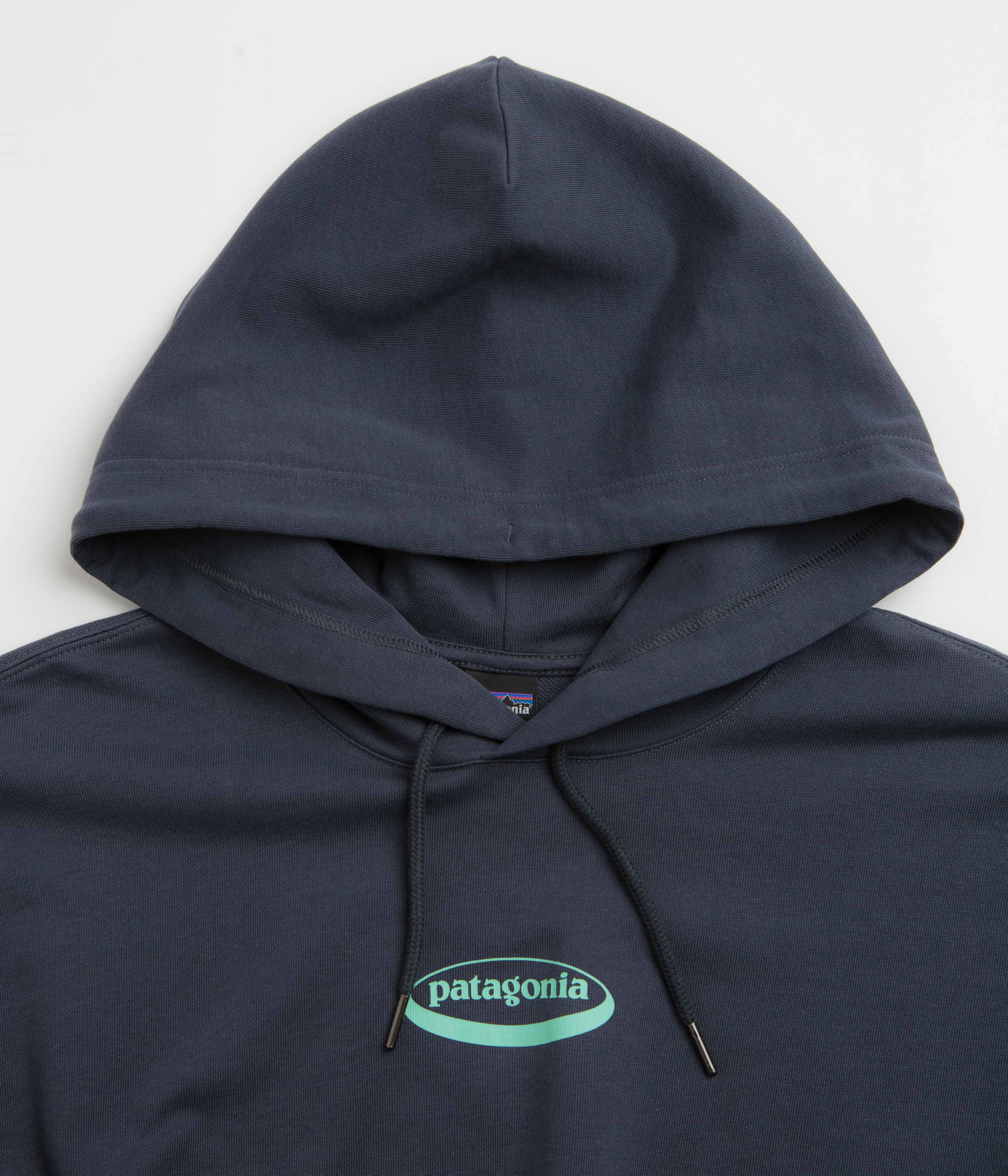 Patagonia Womens 95 Oval Logo Daily Hoodie - Smolder Blue: Moon Tripper - Image 3