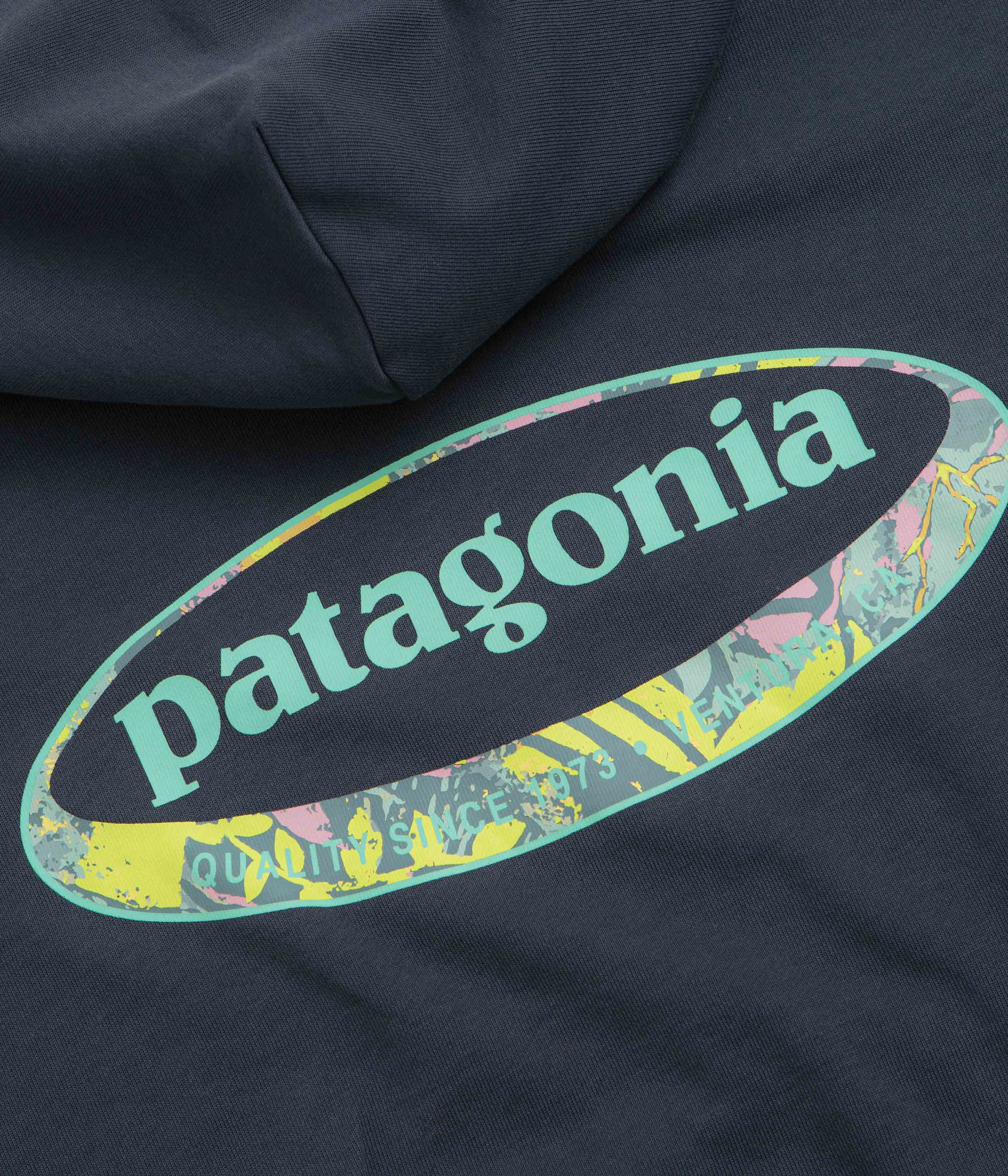 Patagonia Womens 95 Oval Logo Daily Hoodie - Smolder Blue: Moon Tripper - Image 5