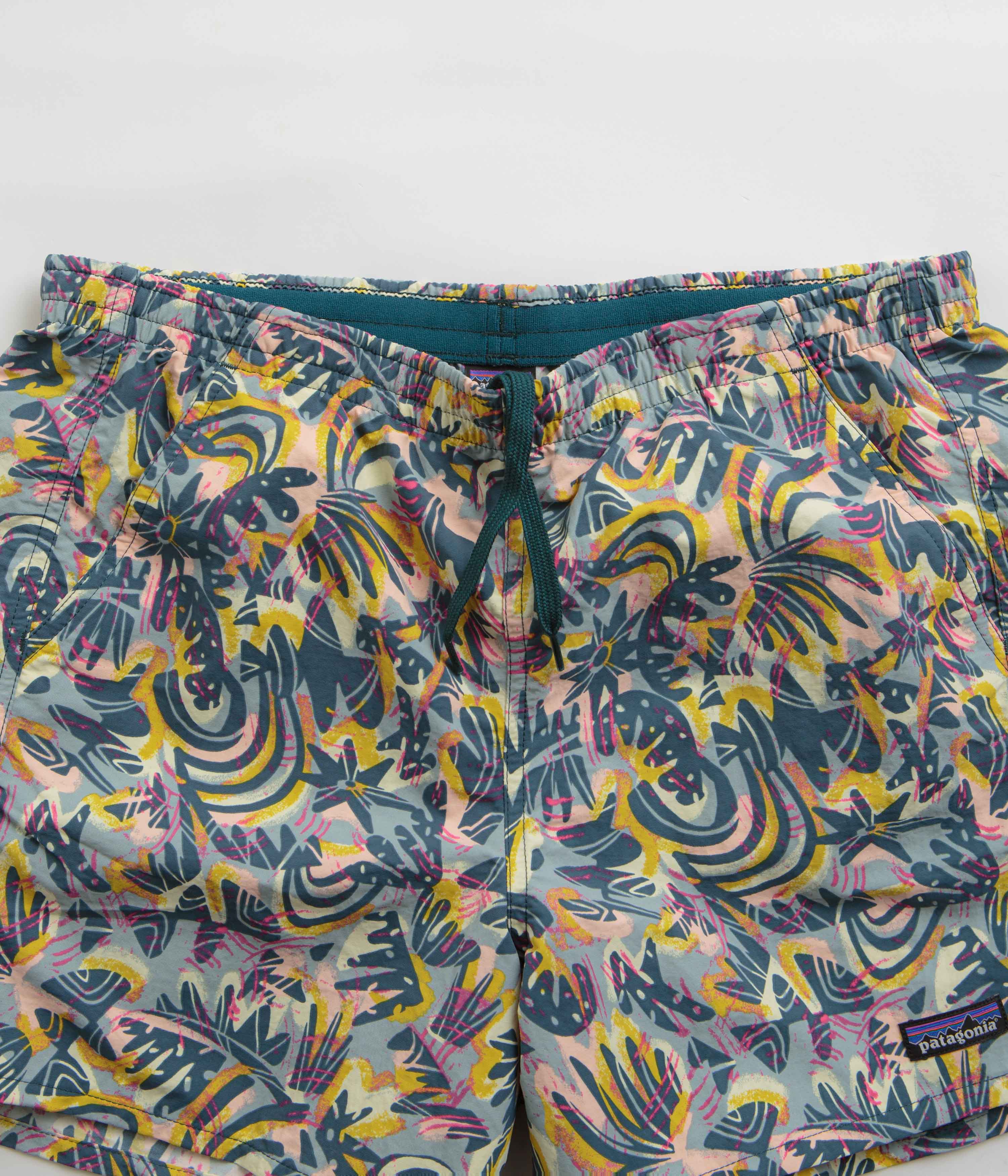 Patagonia Womens Baggies 5" Shorts - Wild Botanist: Tidal Teal - Image 4