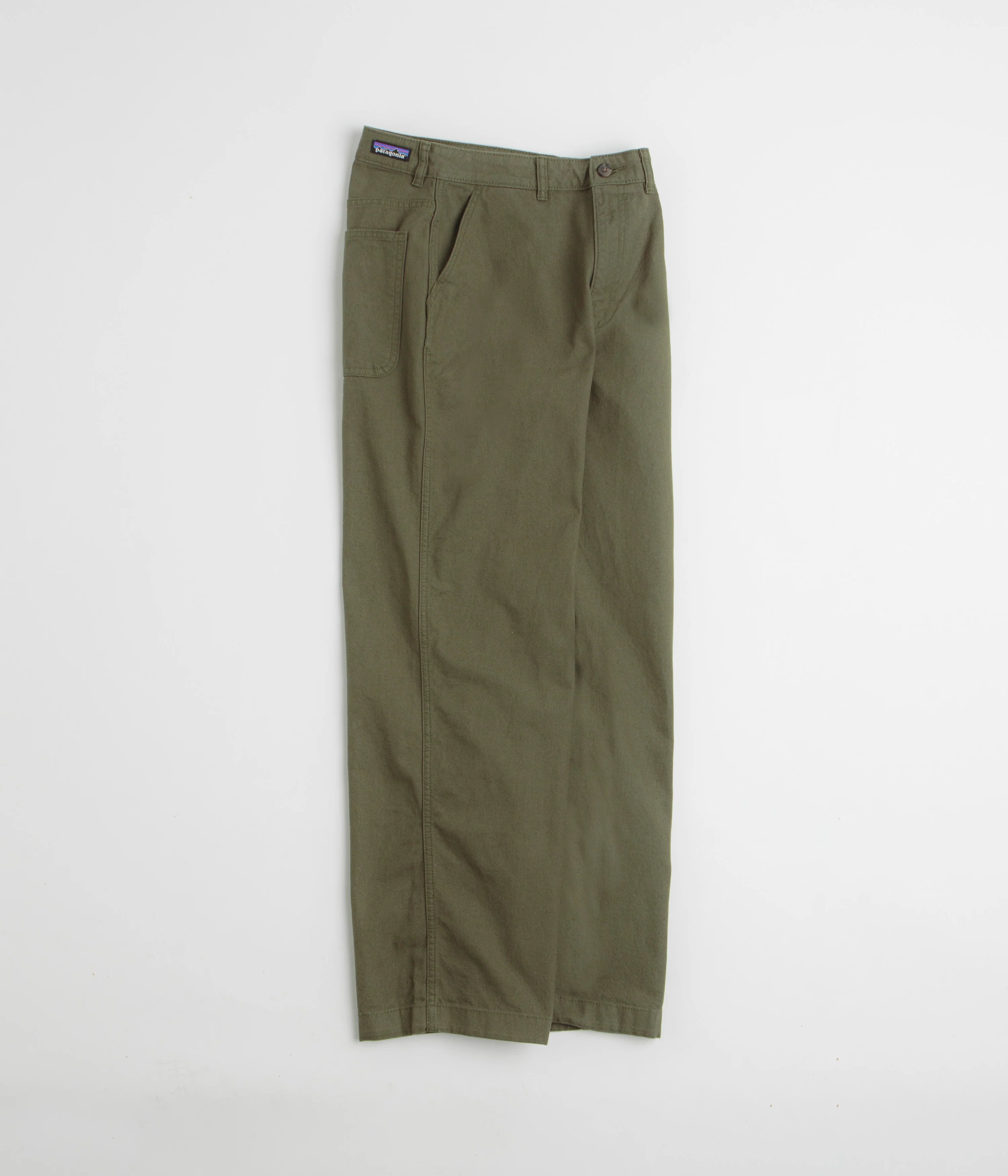 Patagonia Womens Point Reyes Canvas Wide Leg Pants - Basin Green - Image 2