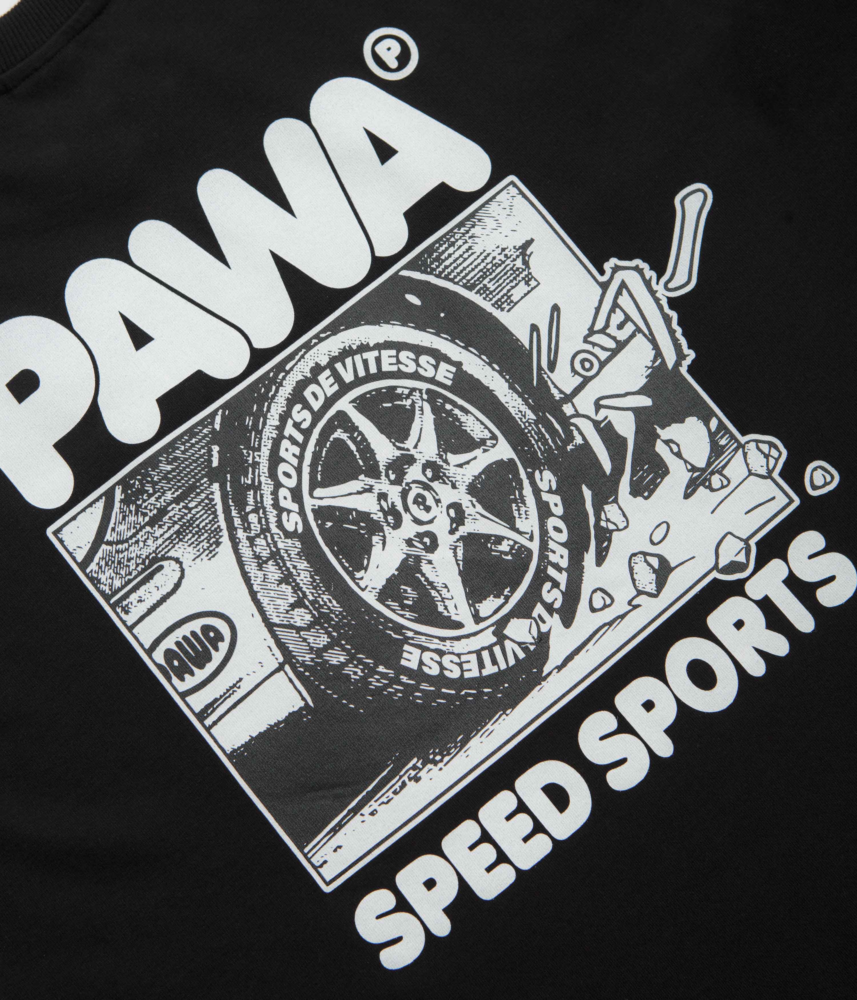 Pawa Speed Sports Burnout T-Shirt - Black - Image 5
