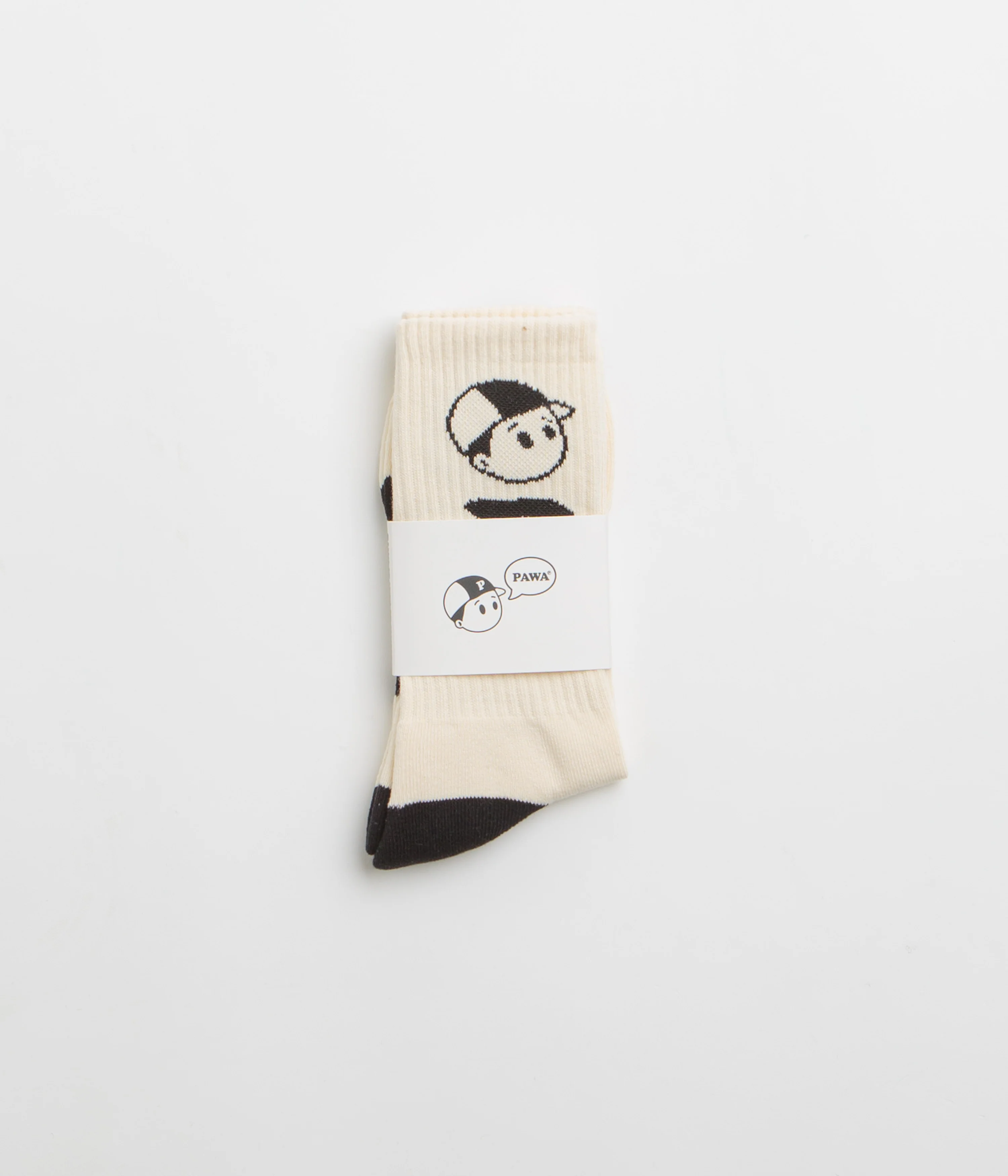 Pawa Speed Sports Classic Socks - White / Black - Image 2