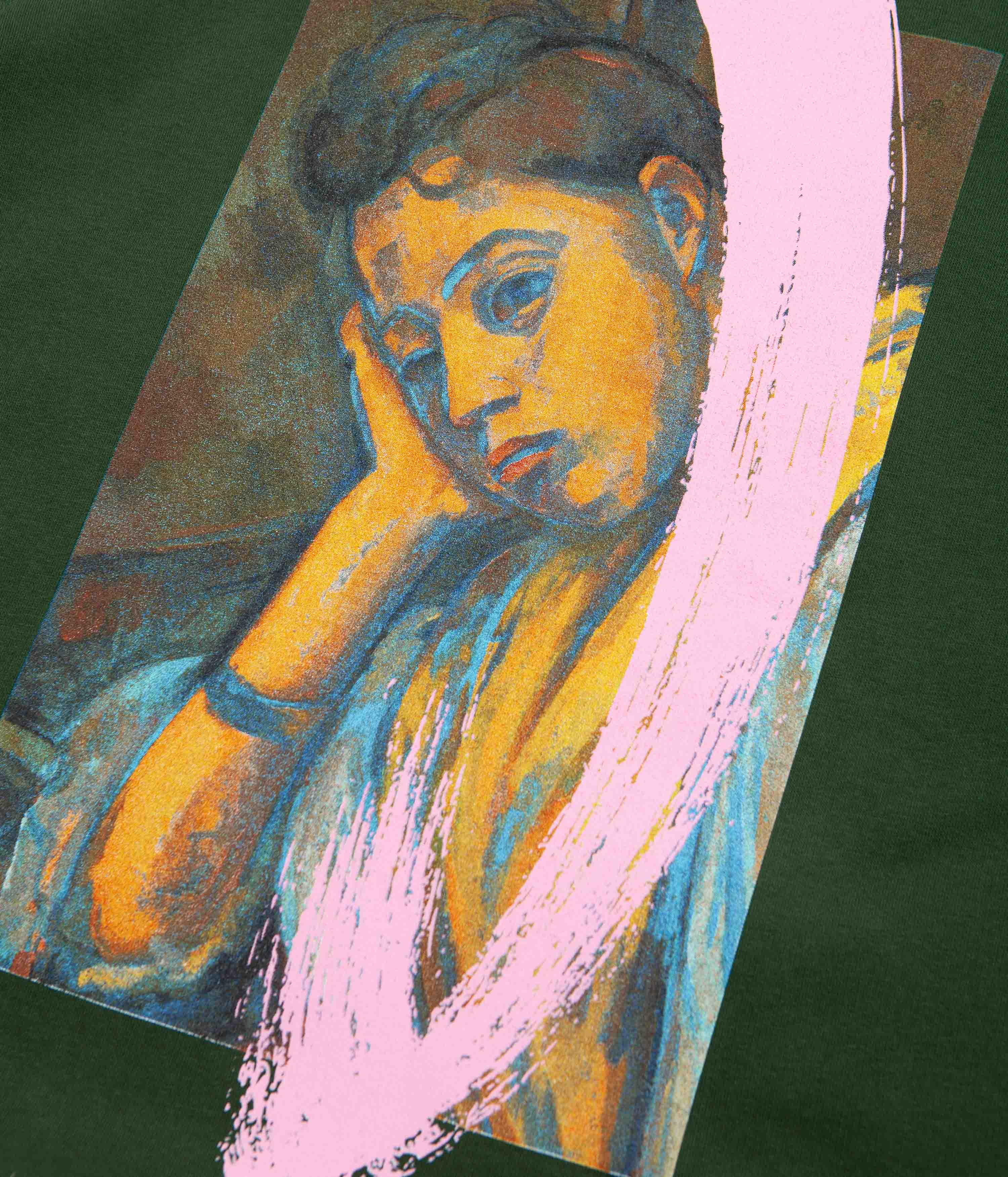 Poetic Collective Brush Stroke Hoodie - Bottle Green - Image 5