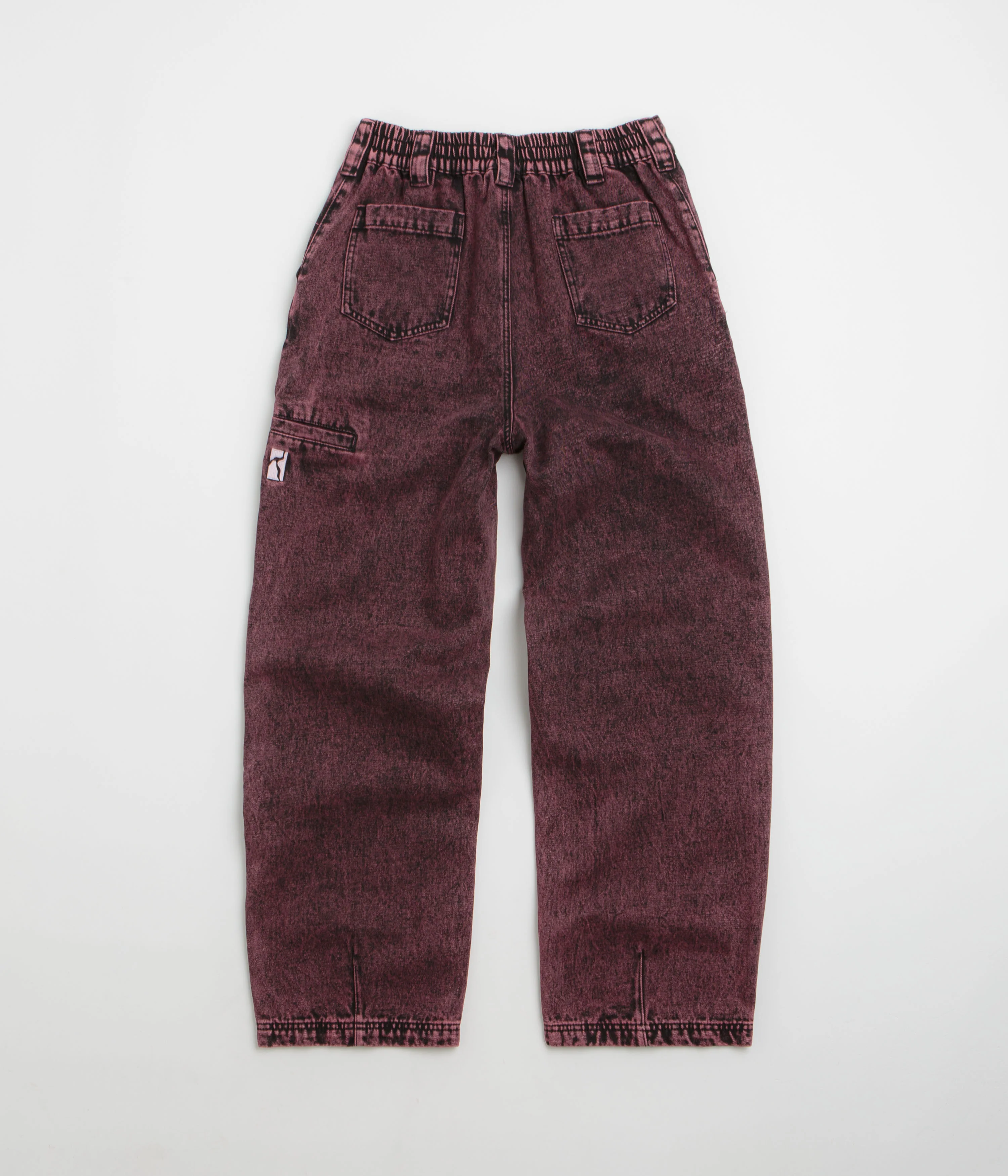 Poetic Collective Denim Balloon Pants - Red Acid Wash - Image 3