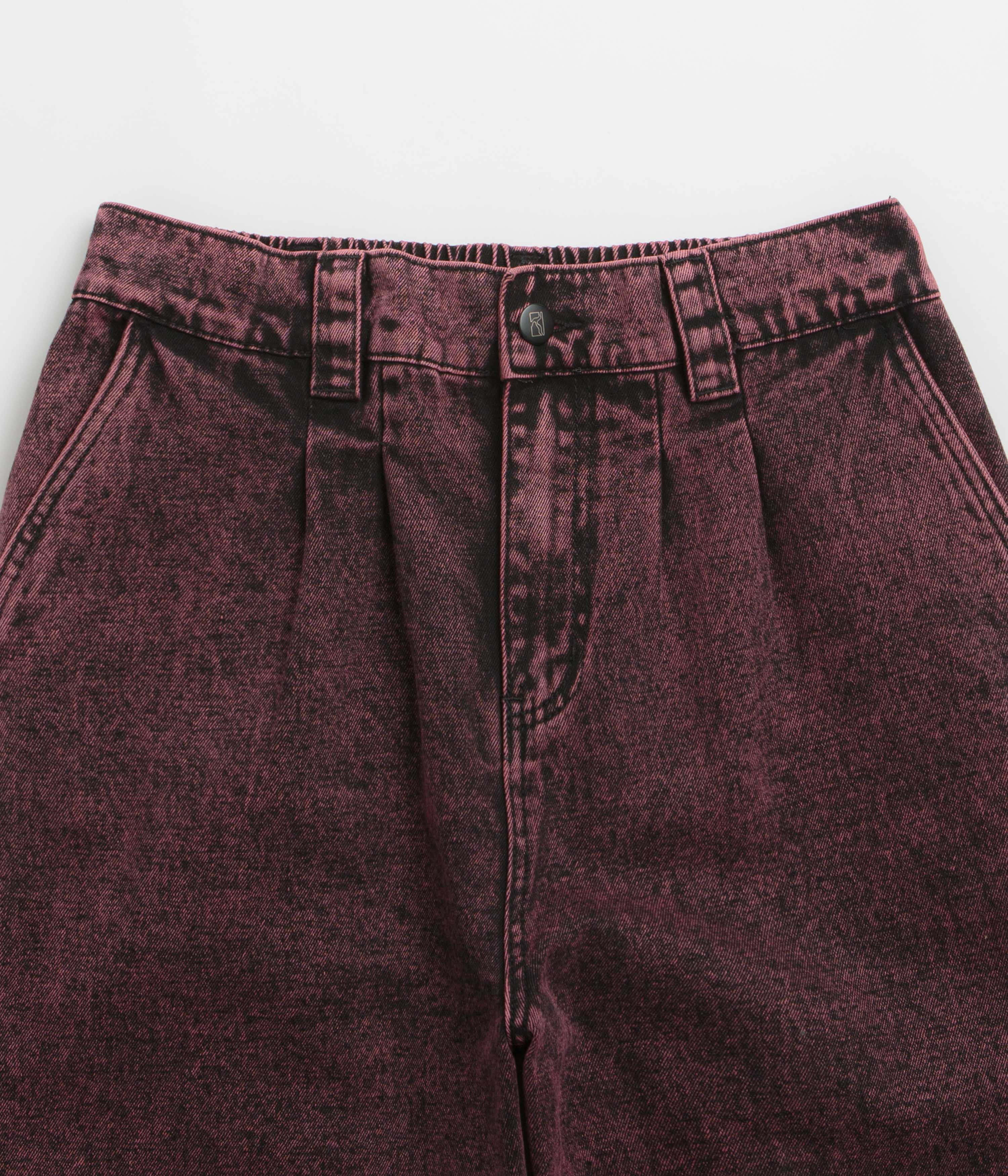 Poetic Collective Denim Balloon Pants - Red Acid Wash - Image 4