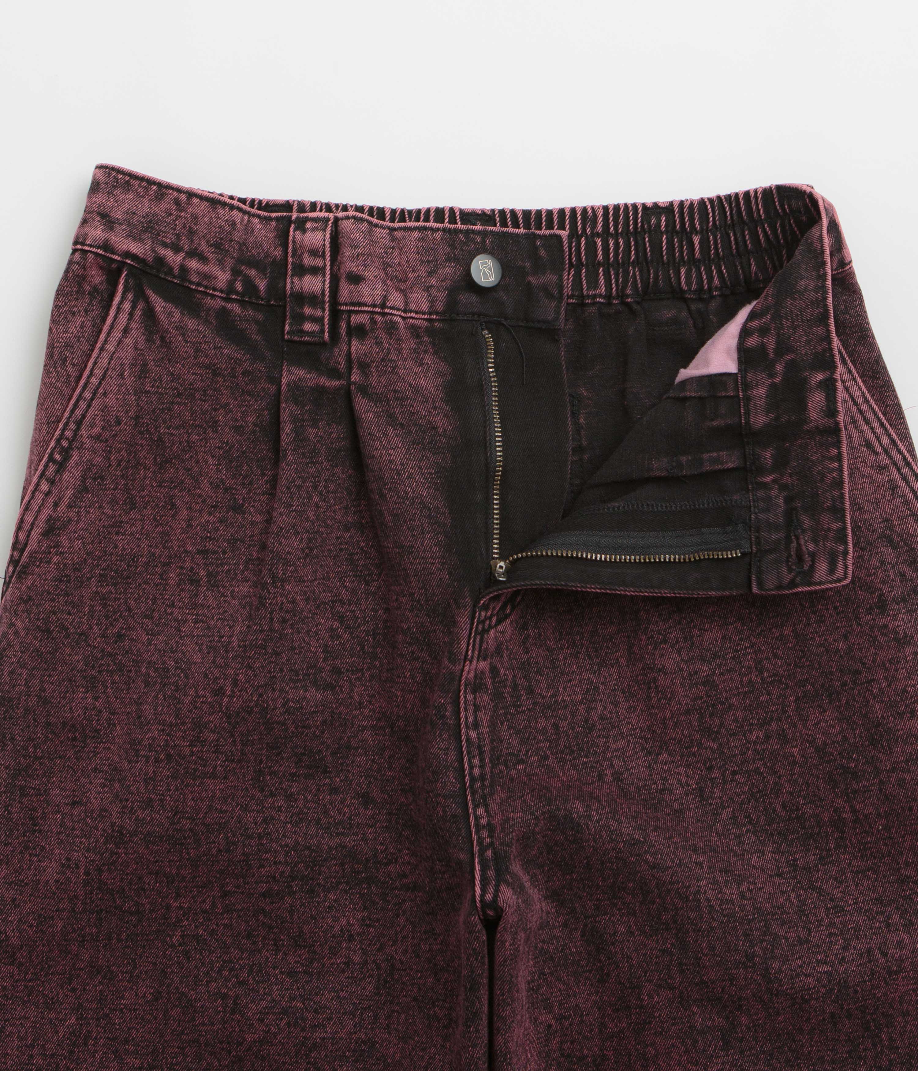 Poetic Collective Denim Balloon Pants - Red Acid Wash - Image 5