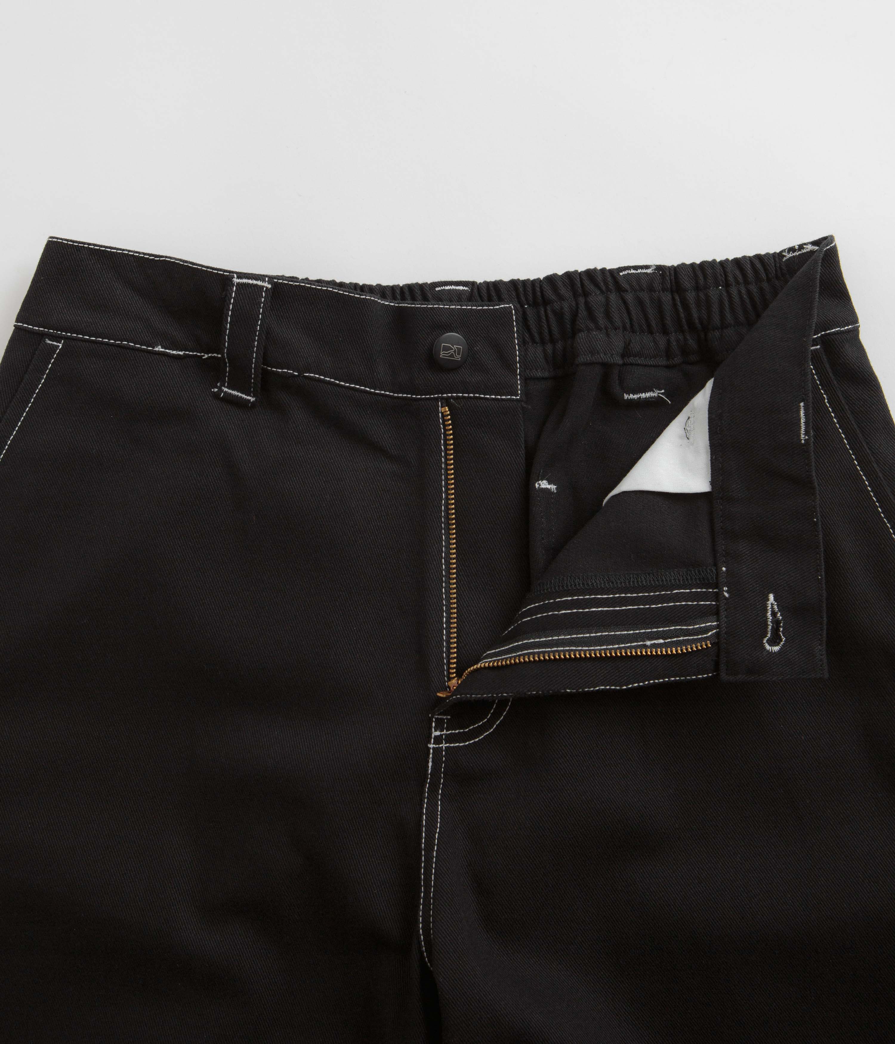 Poetic Collective Denim Sculptor Pants - Black / White Stitch - Image 5