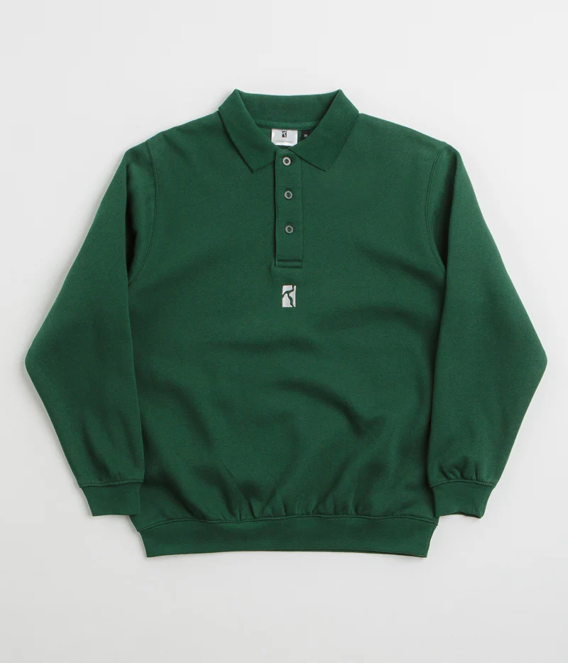 Poetic Collective Heavy Polo Sweatshirt - Bottle Green