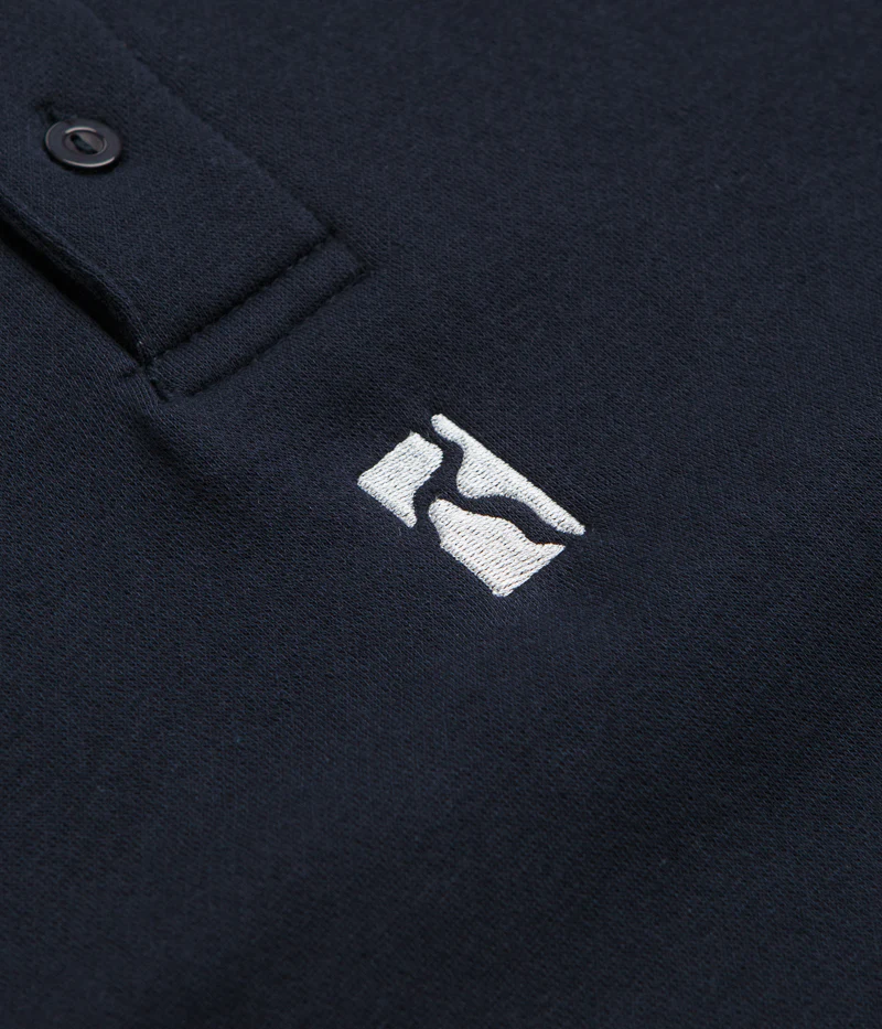 Poetic Collective Heavy Polo Sweatshirt - Dark Navy - Image 3