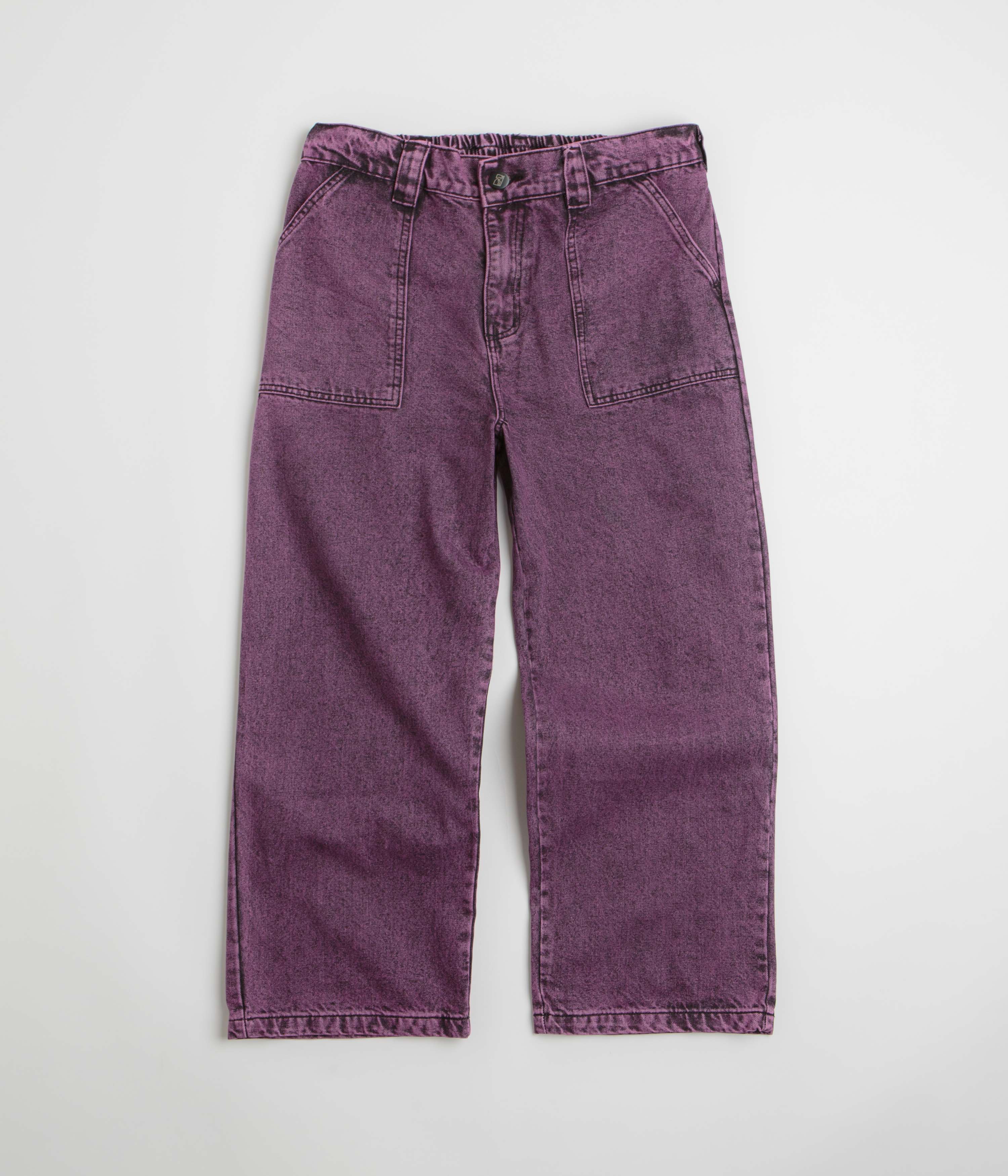 Poetic Collective Painter Pants - Purple Acid Wash Denim