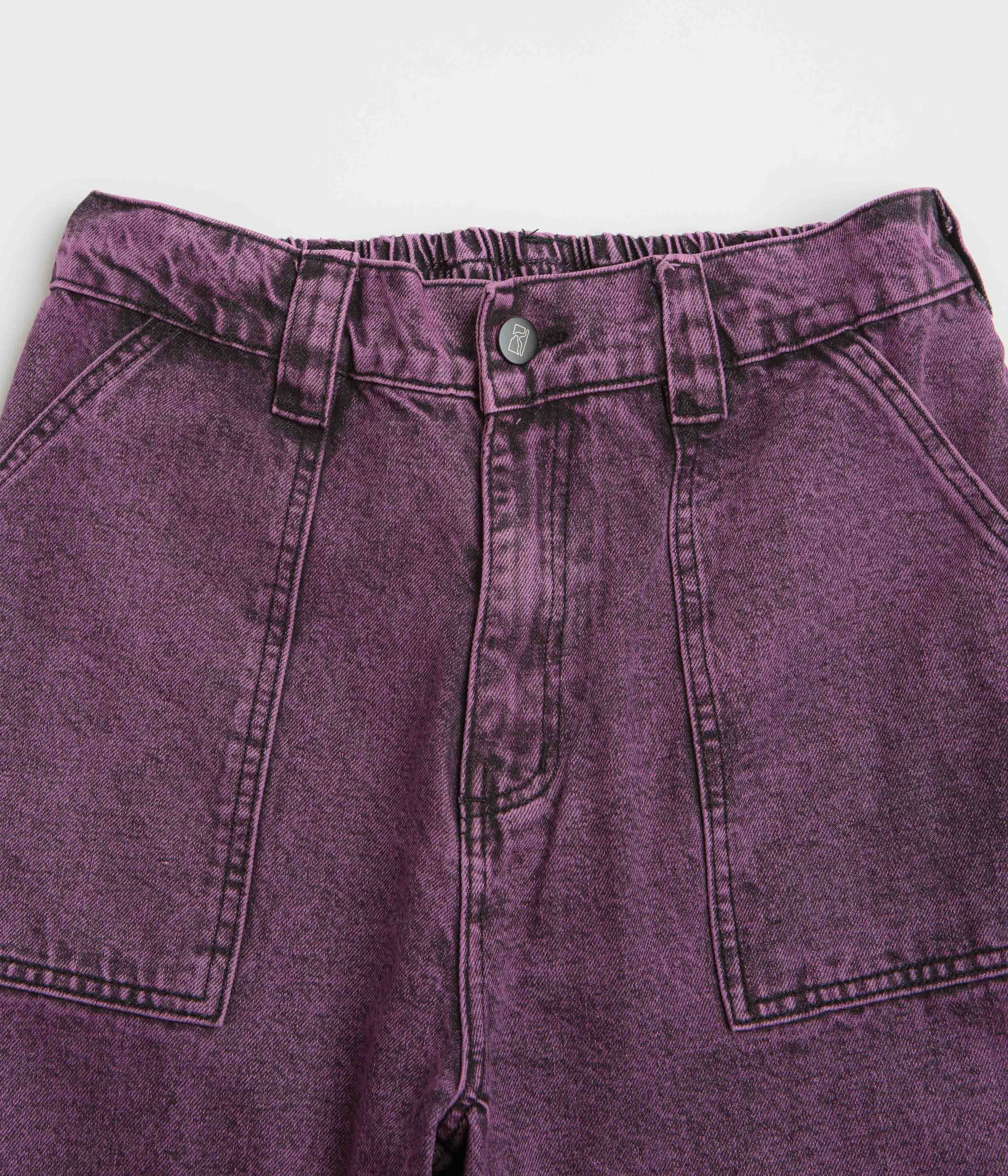 Poetic Collective Painter Pants - Purple Acid Wash Denim - Image 4