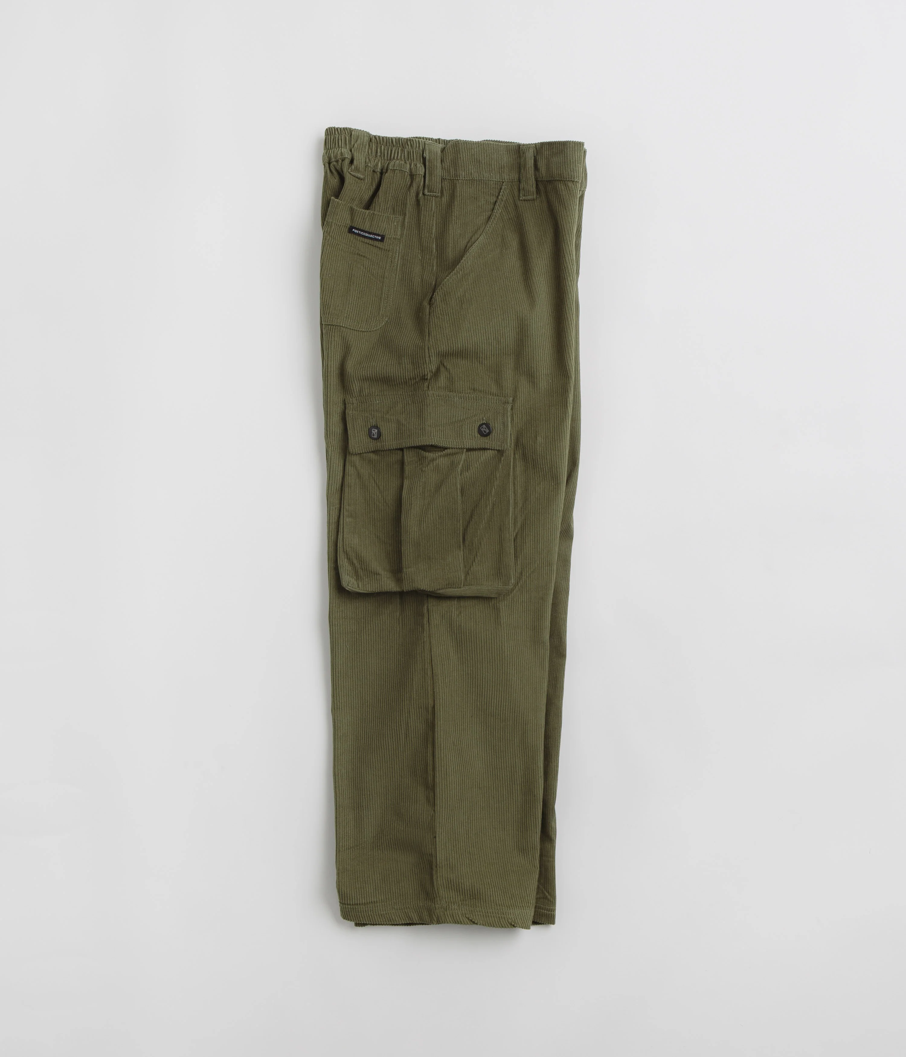 Poetic Collective Poet Corduroy Cargo Pants - Olive Green - Image 2