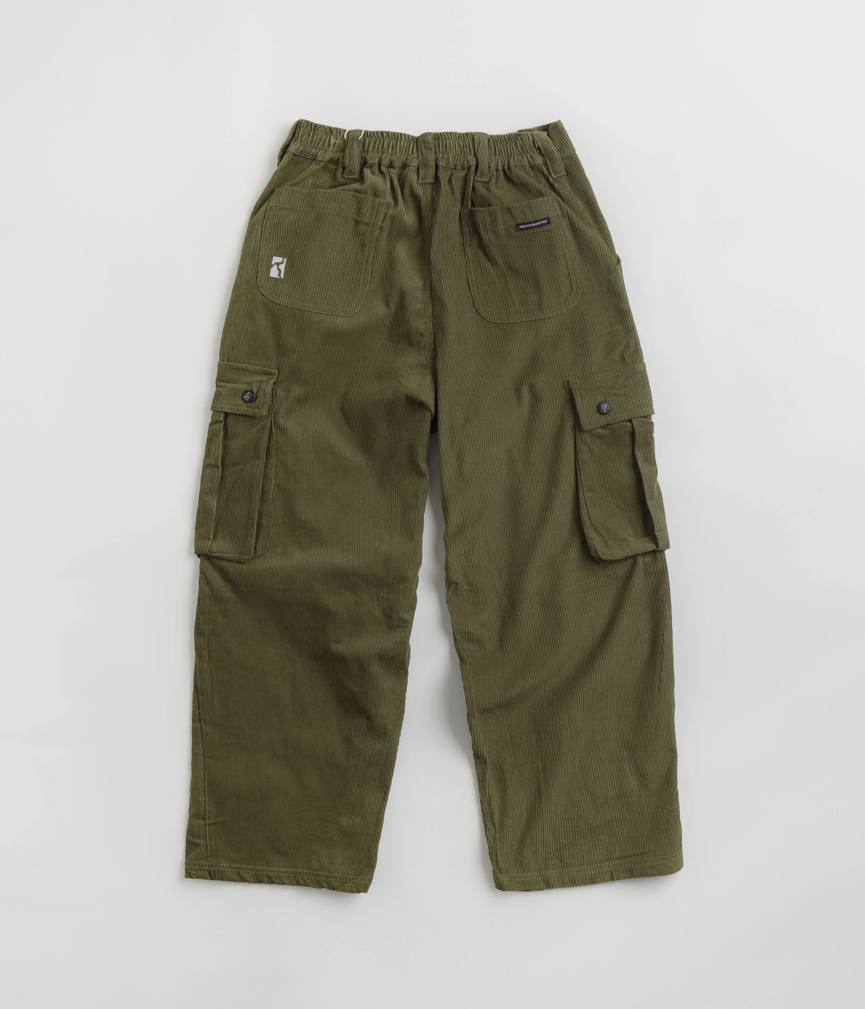Poetic Collective Poet Corduroy Cargo Pants - Olive Green - Image 3