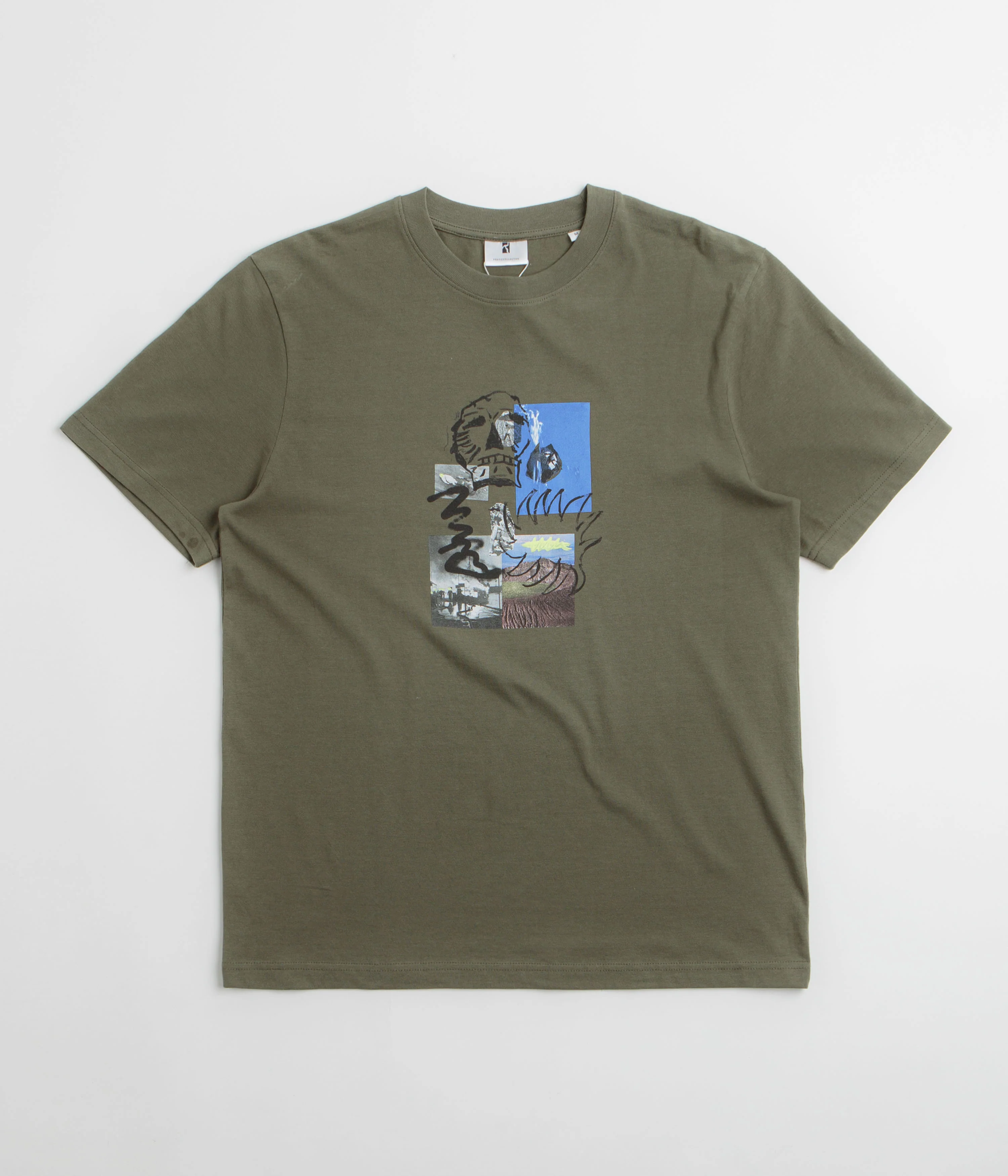 Poetic Collective Skull T-Shirt - Khaki