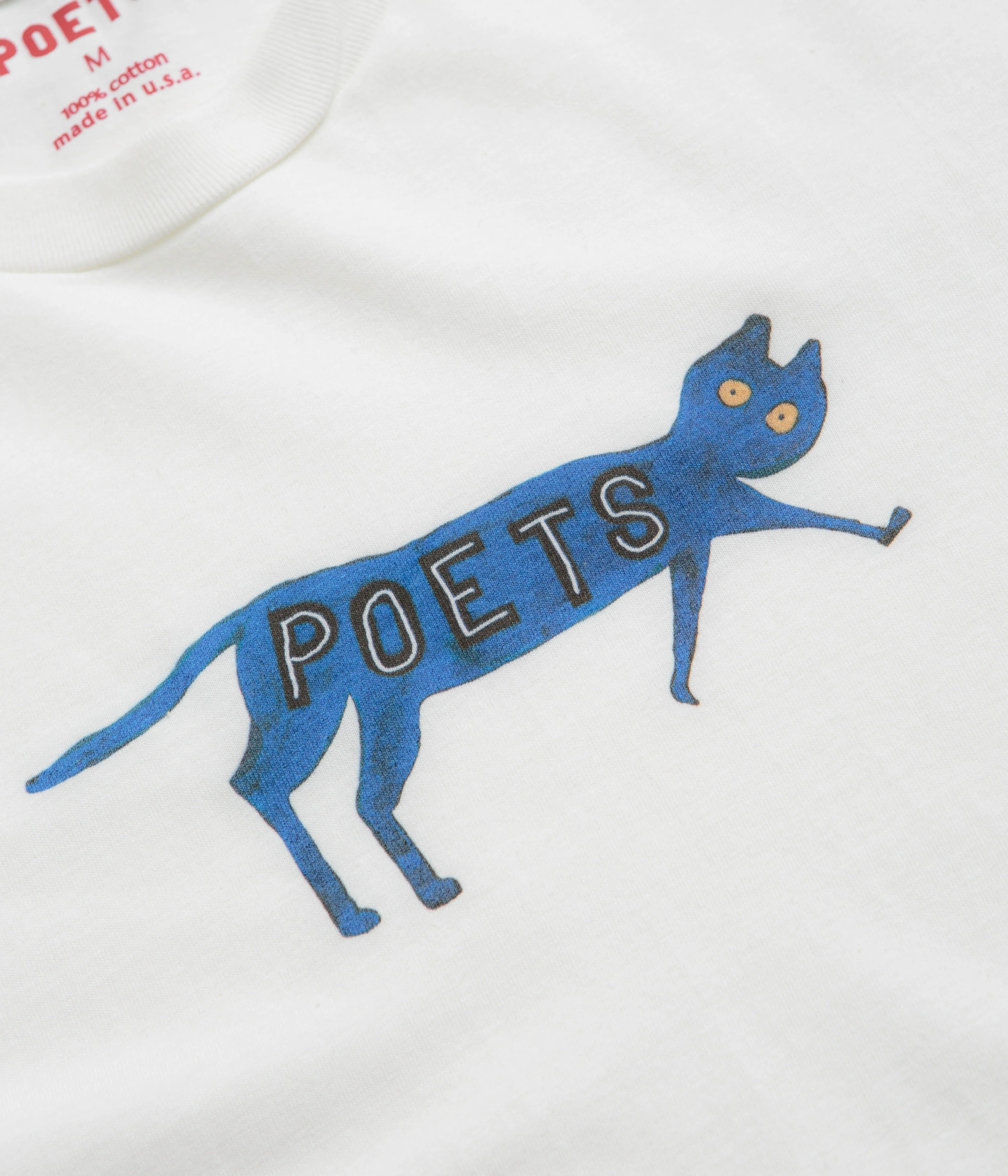 Poets Cat T-Shirt - White - Image 2