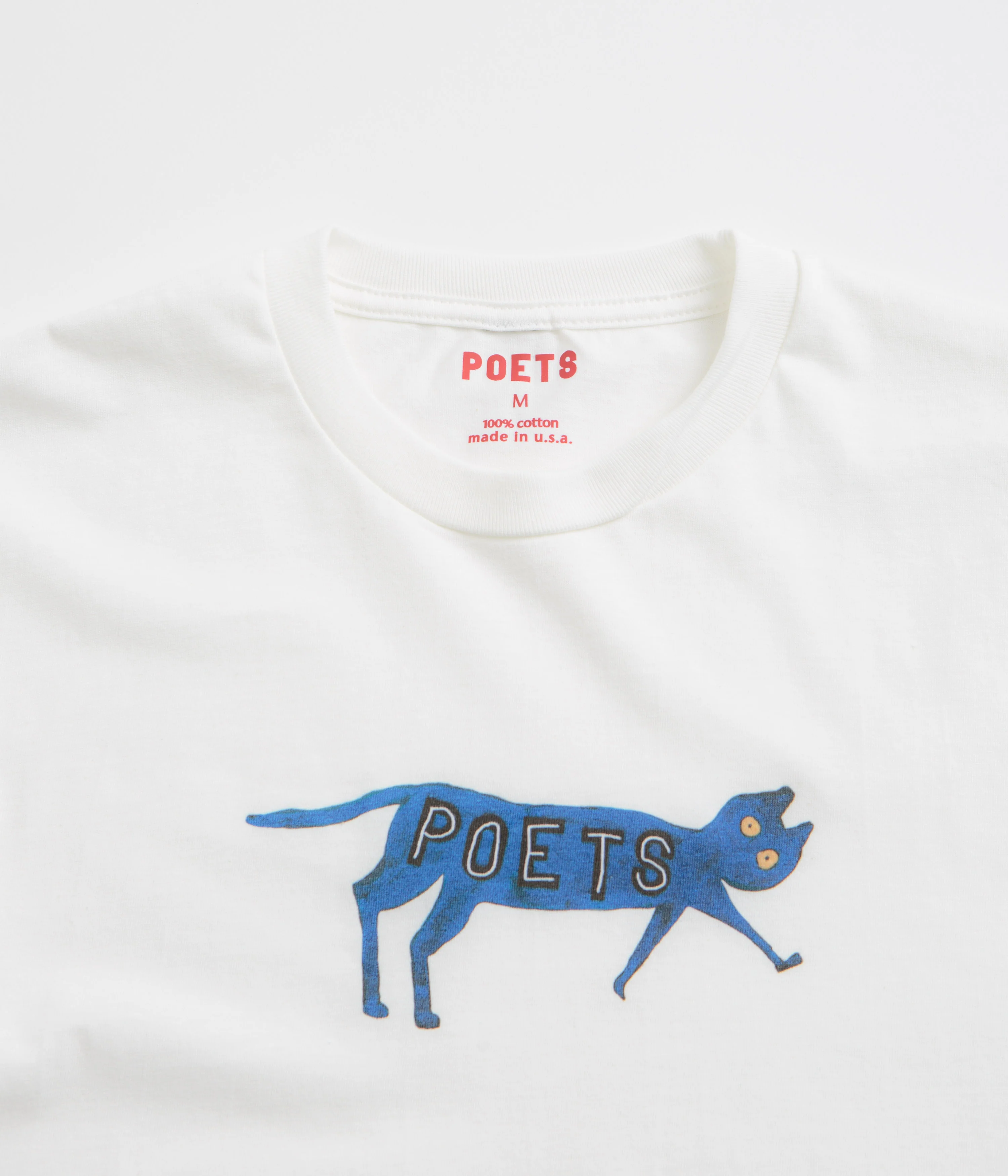 Poets Cat T-Shirt - White - Image 3