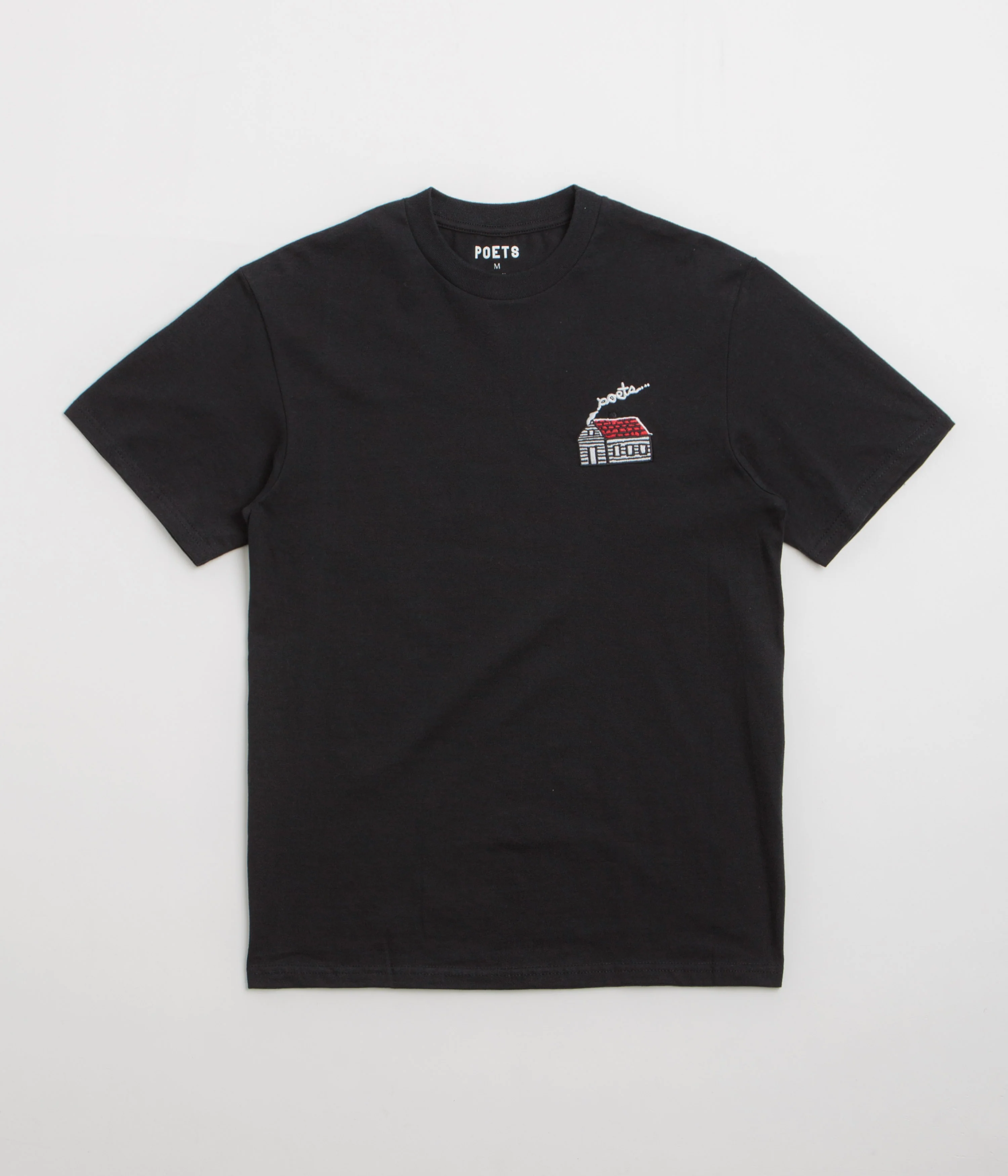 Poets Home Embroidered T-Shirt - Black