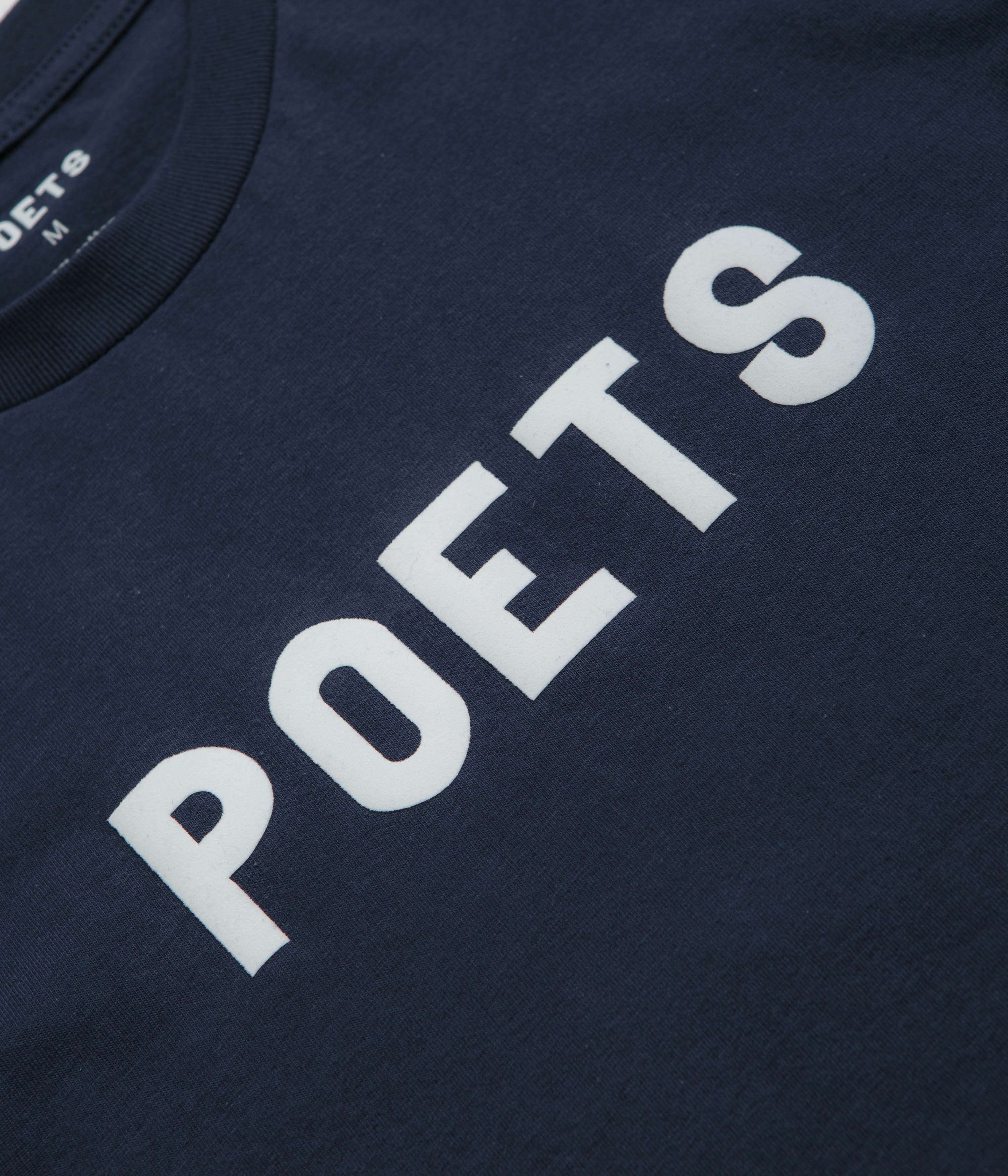 Poets OG Flocked T-Shirt - Navy - Image 2