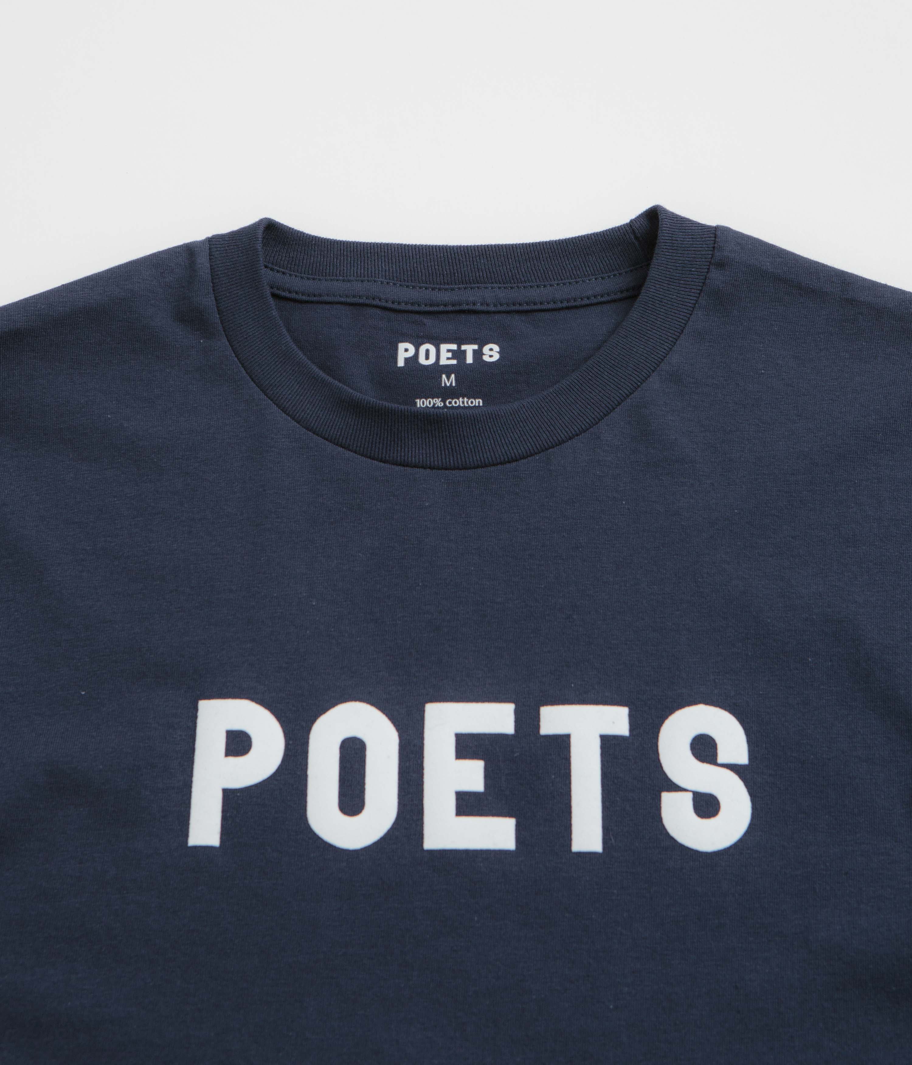 Poets OG Flocked T-Shirt - Navy - Image 3