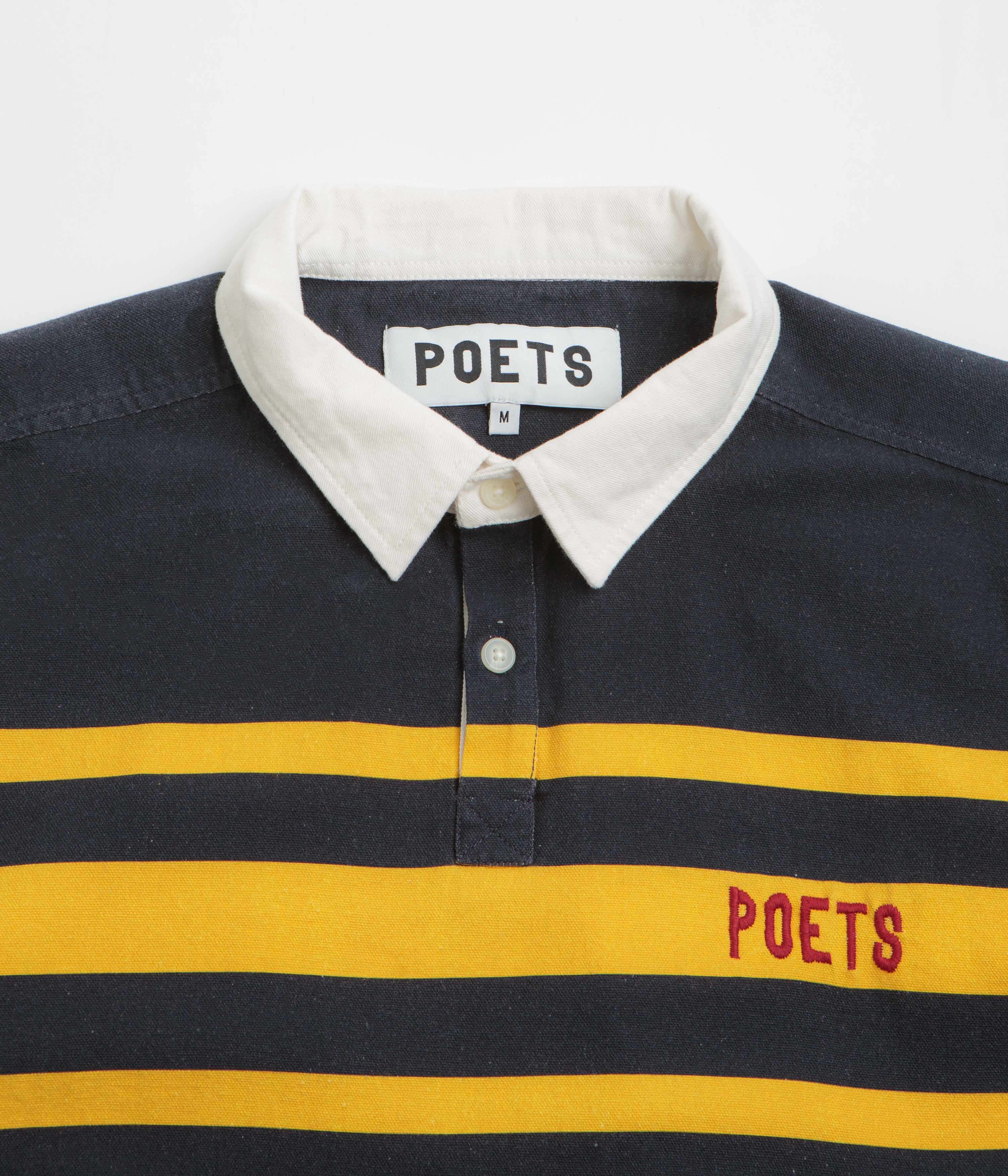 Poets Poets Rugby Shirt - Navy / Yellow - Image 4