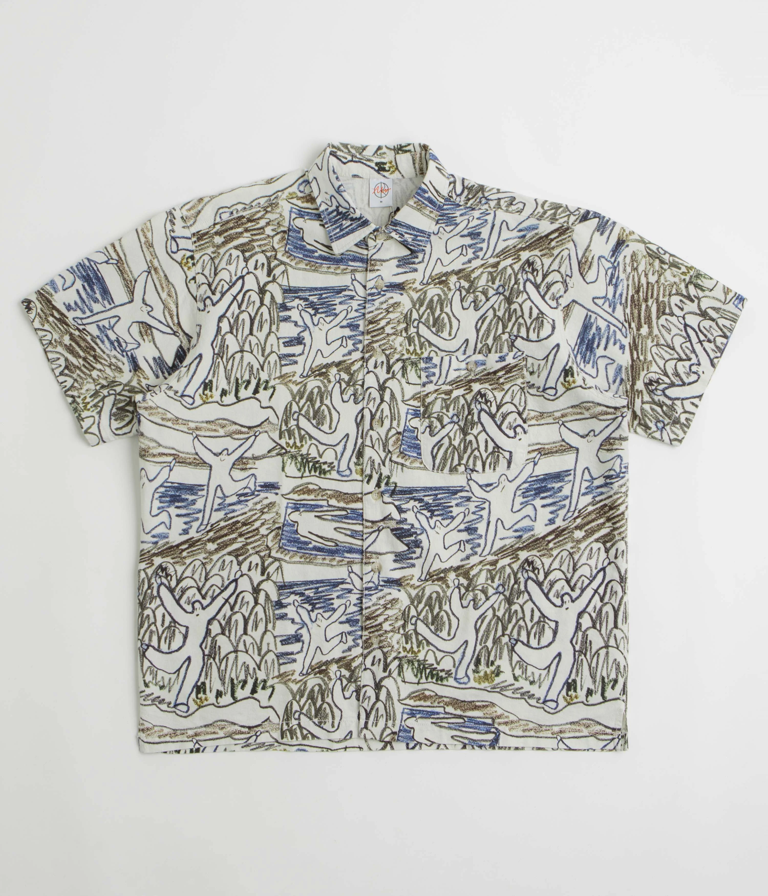 Polar Beach Day Tom Short Sleeve Shirt - Off White