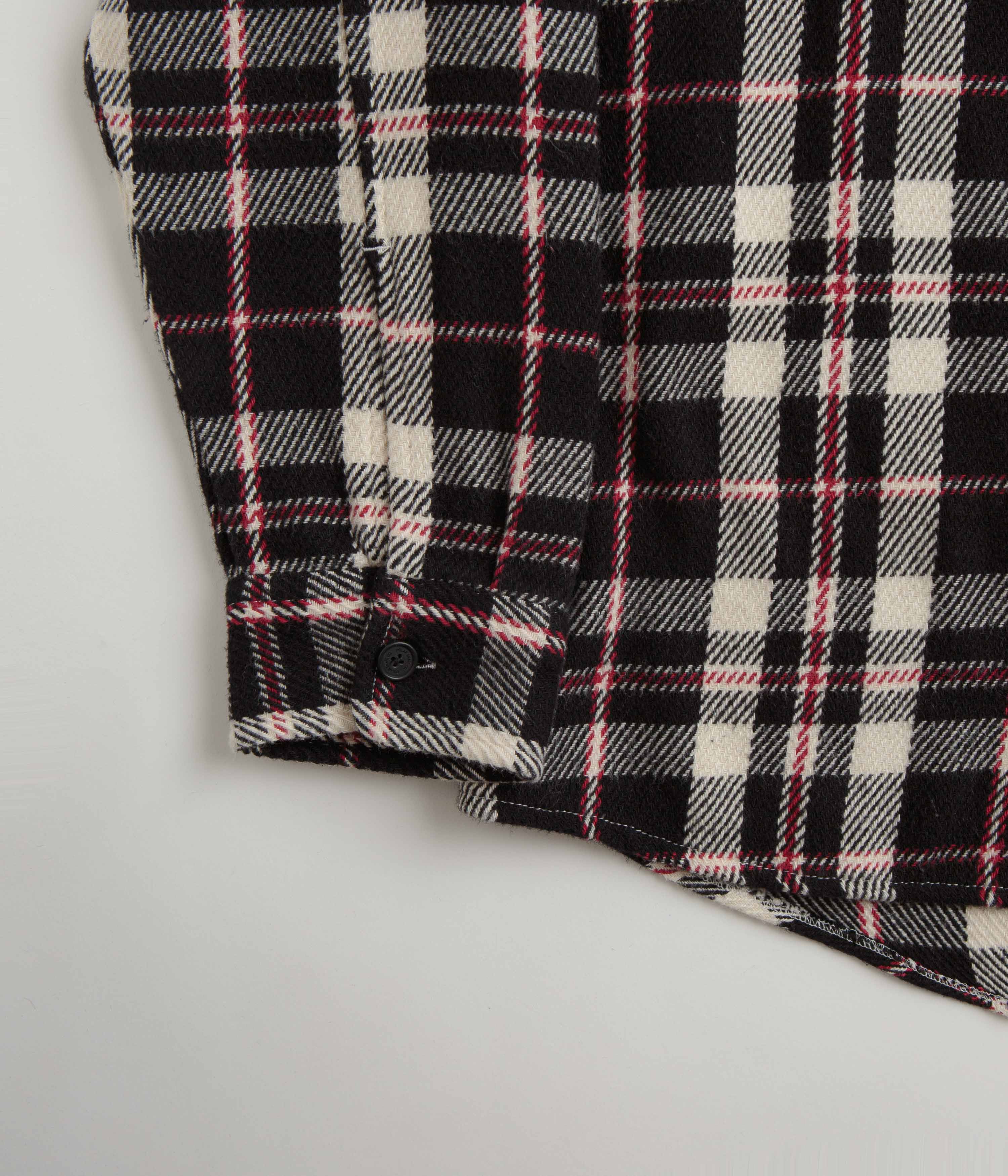 Polar Big Boy Flannel Overshirt - Black / Cloud White / Red - Image 2
