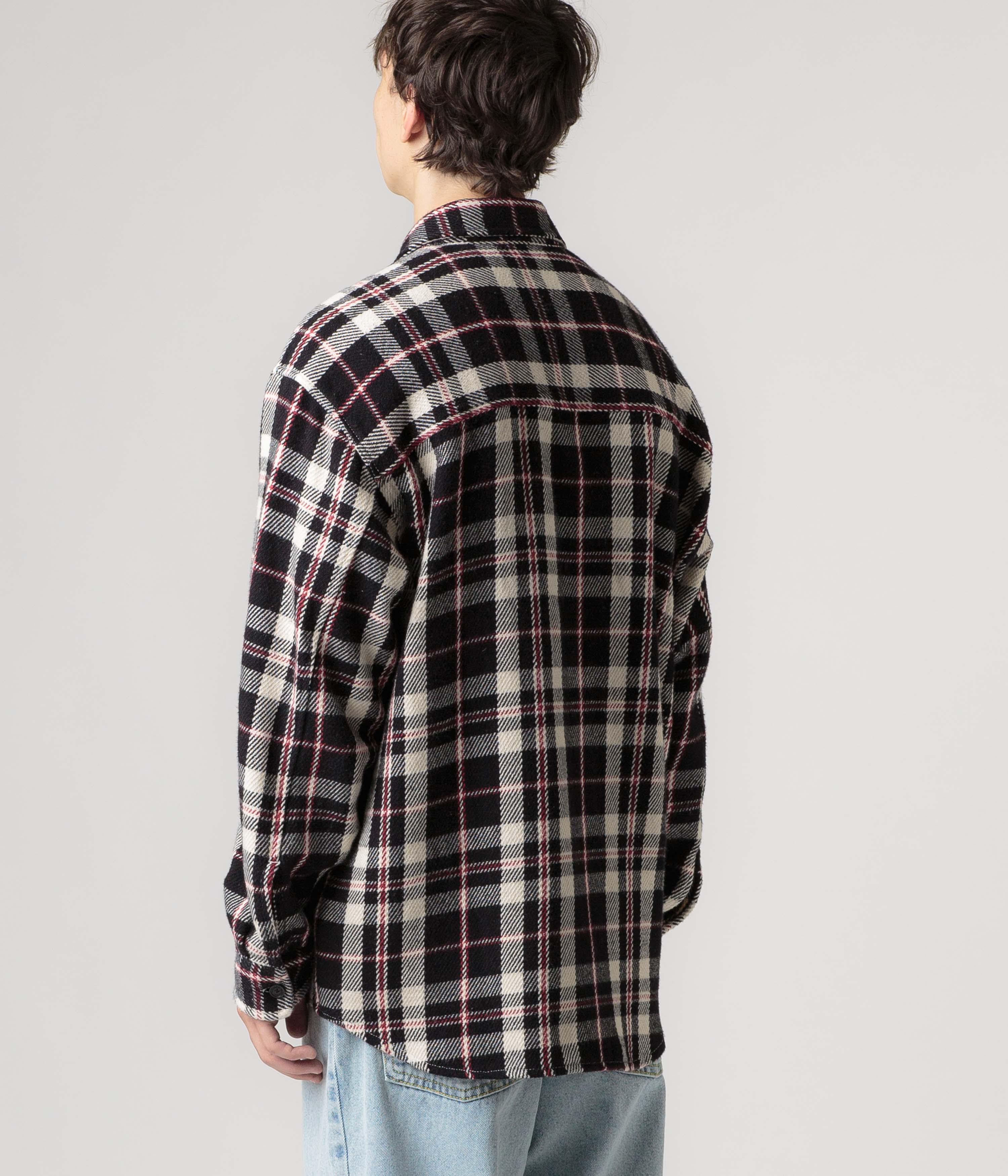 Polar Big Boy Flannel Overshirt - Black / Cloud White / Red - Image 7