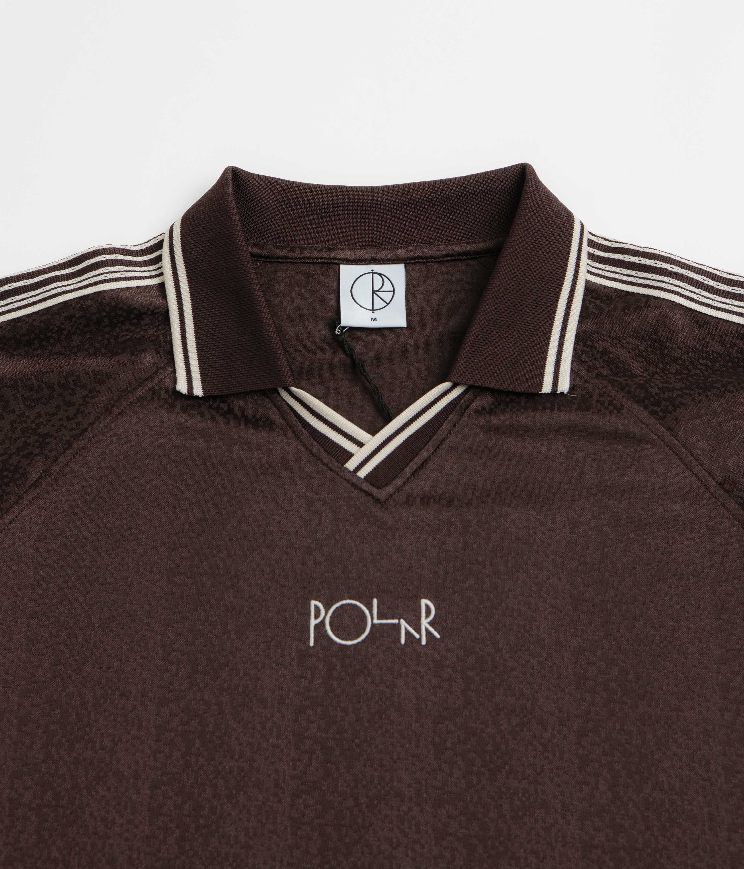 Polar Davie Long Sleeve Polo Shirt - Chocolate / Ivory - Image 2