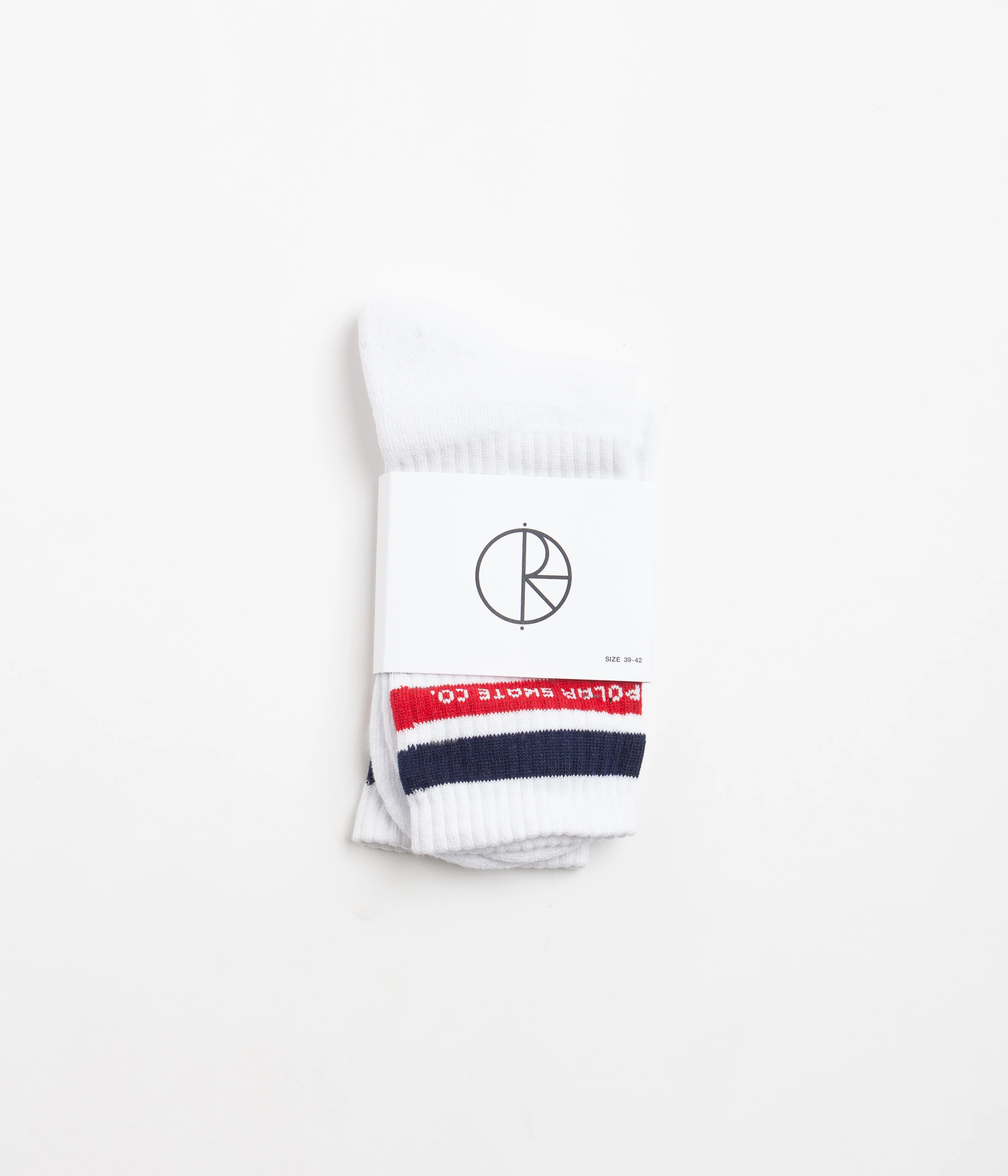 Polar Fat Stripe Socks - White / Navy / Red - Image 3
