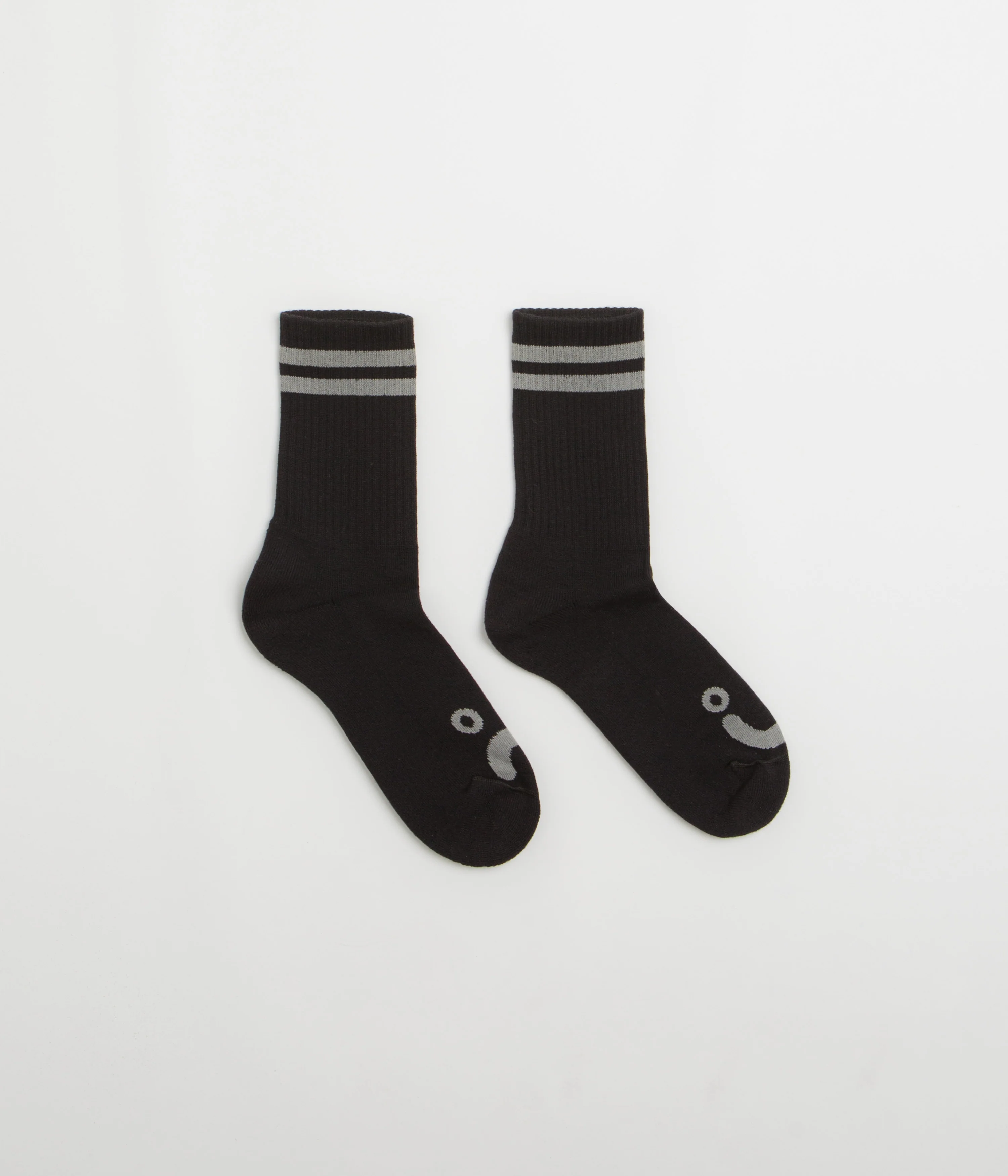 Polar Happy Sad Socks - Black / Heather Grey