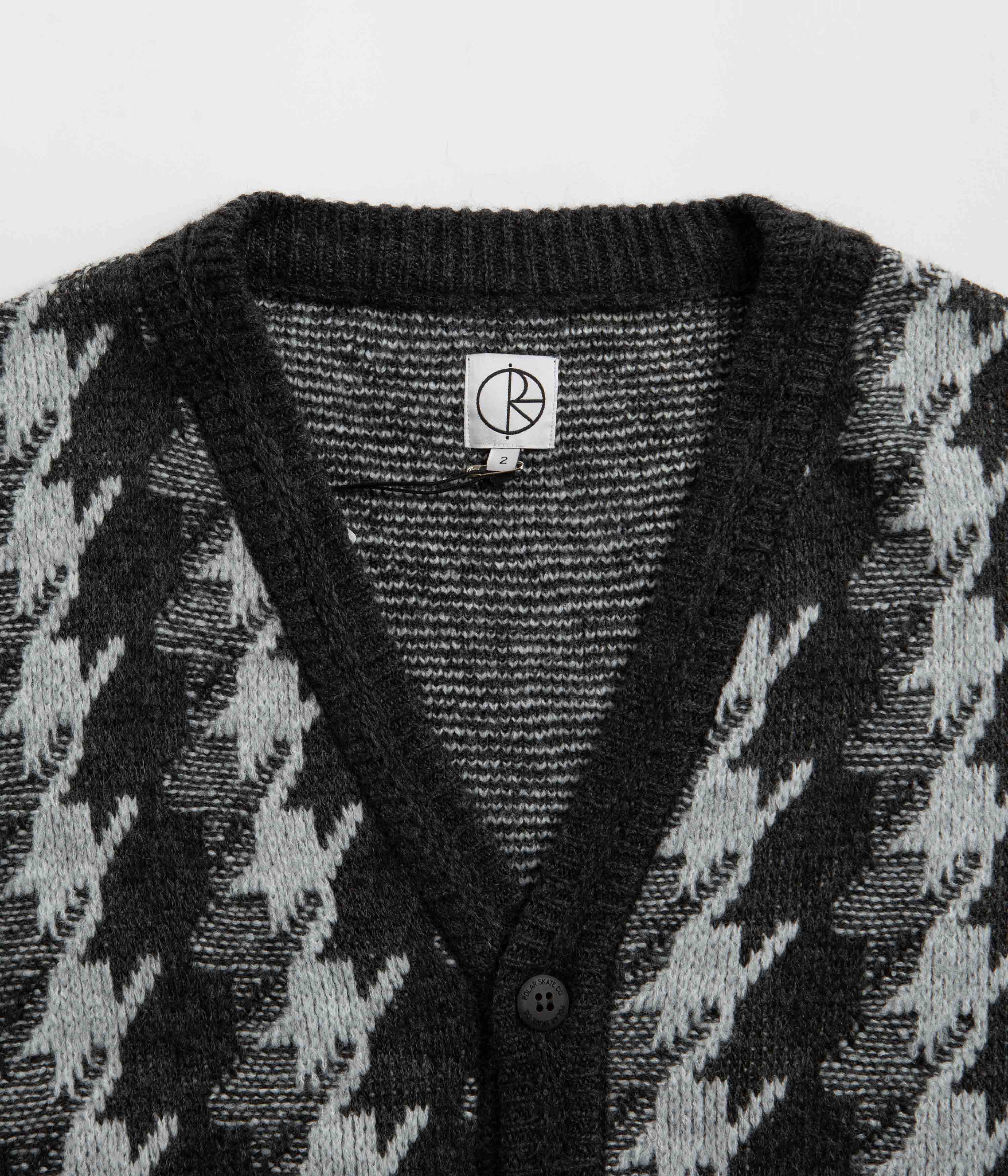 Polar Houndstooth Louis Cardigan - Grey - Image 4