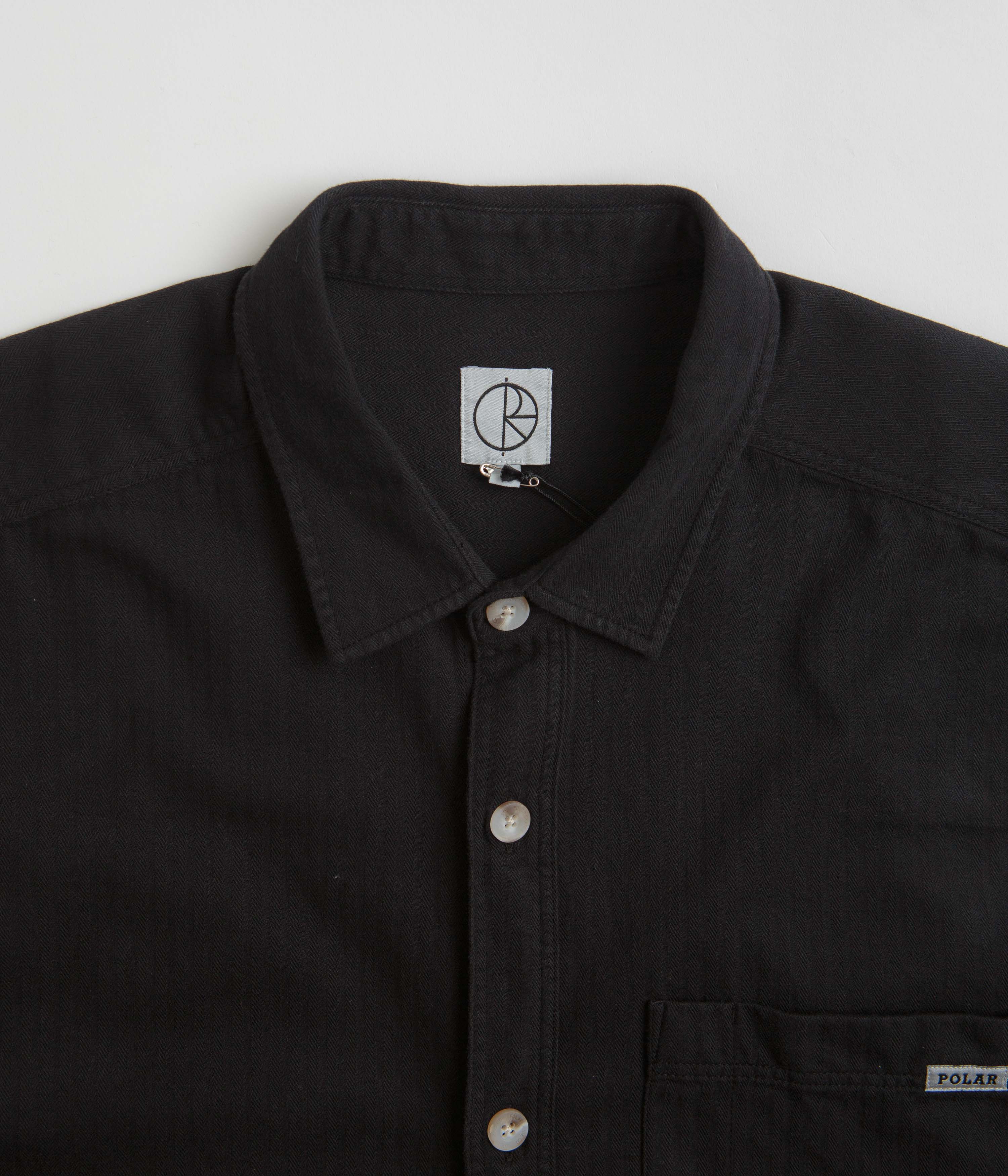 Polar Mitchell Herringbone Shirt - Black - Image 3