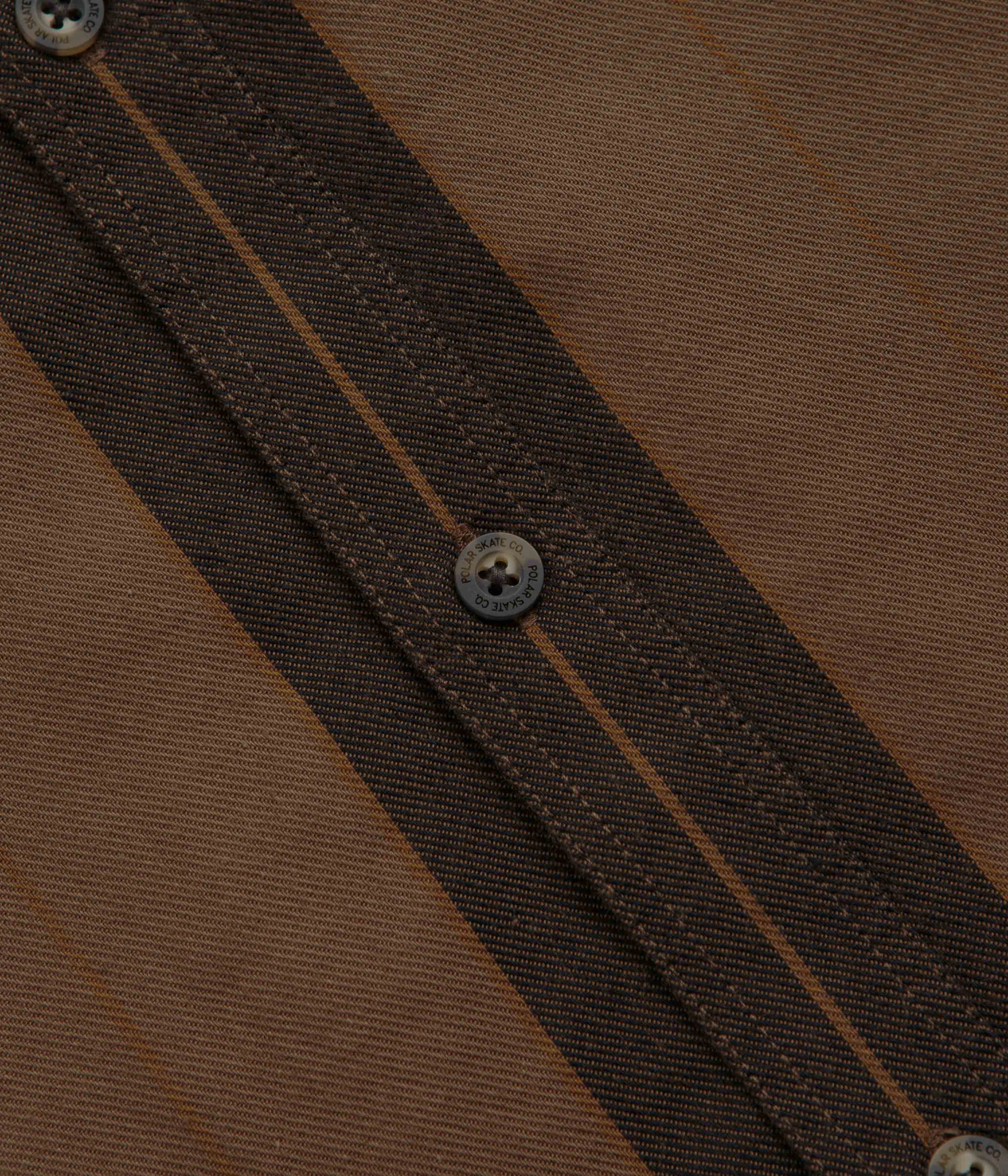 Polar Mitchell Short Sleeve Shirt - Brown Block Stripe - Image 3