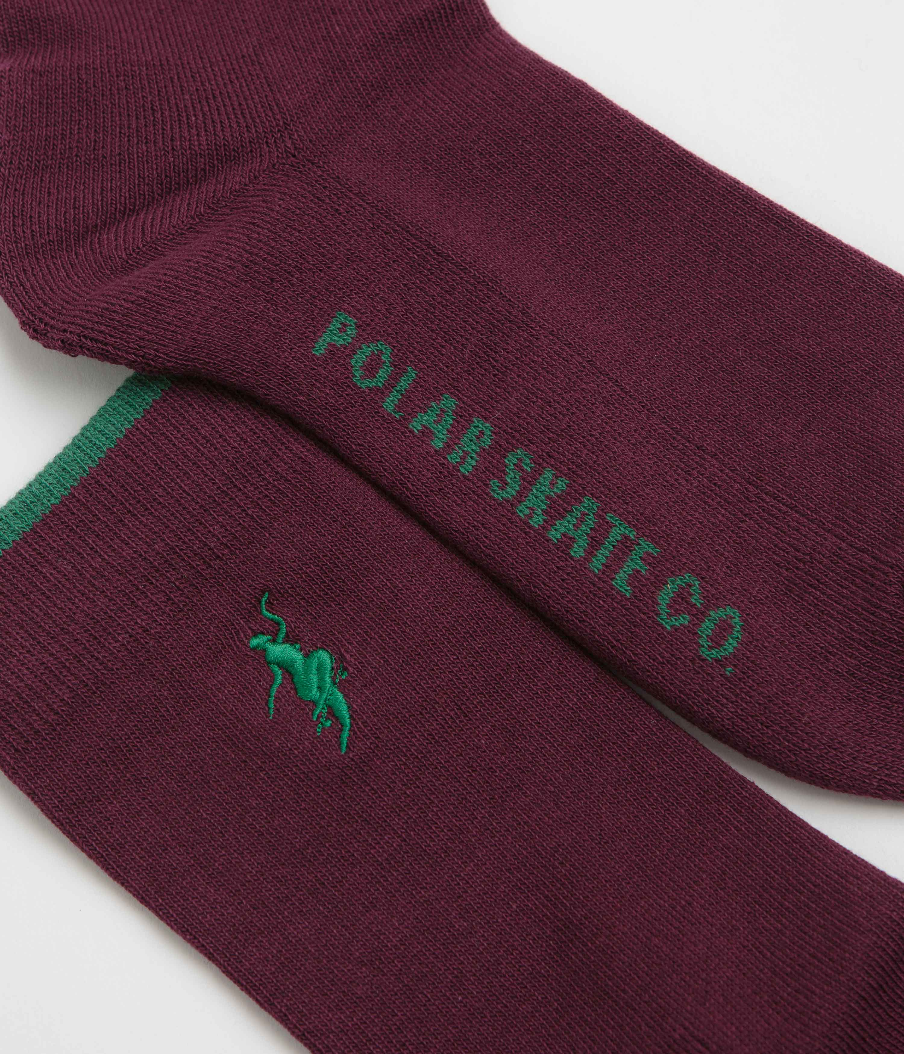Polar No Complies Forever Socks - Bordeaux / Green - Image 2