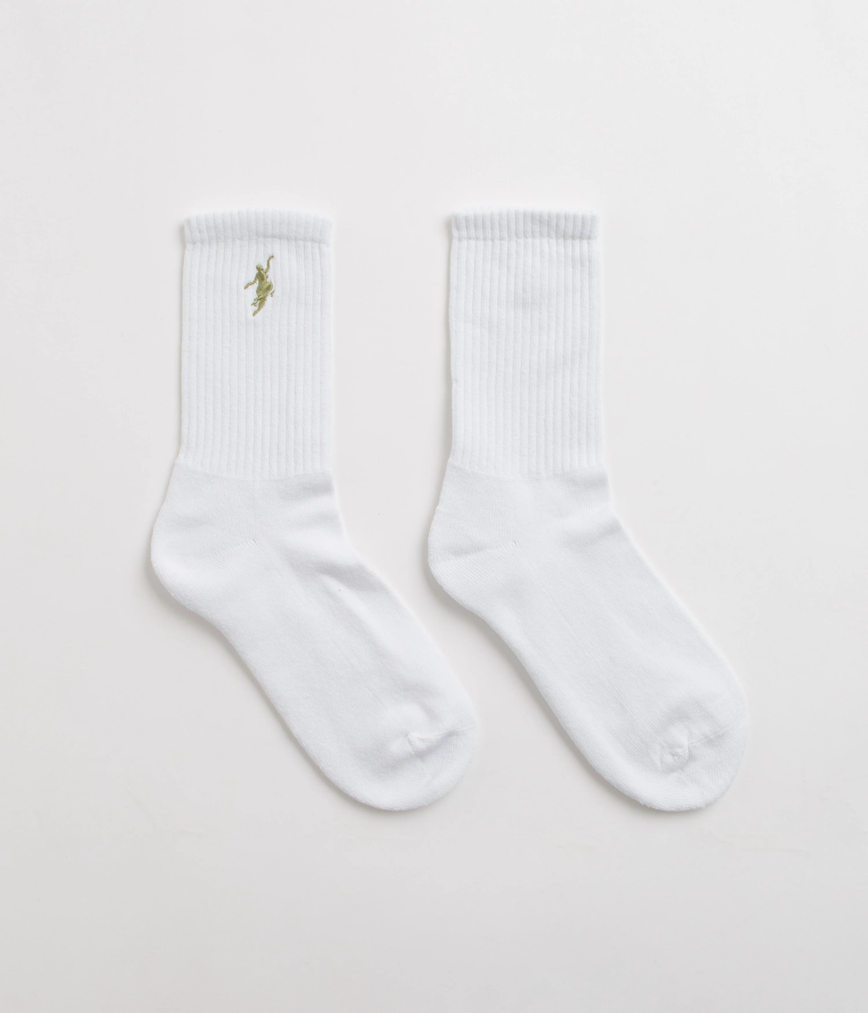 Polar No Comply Socks - White / Army Green