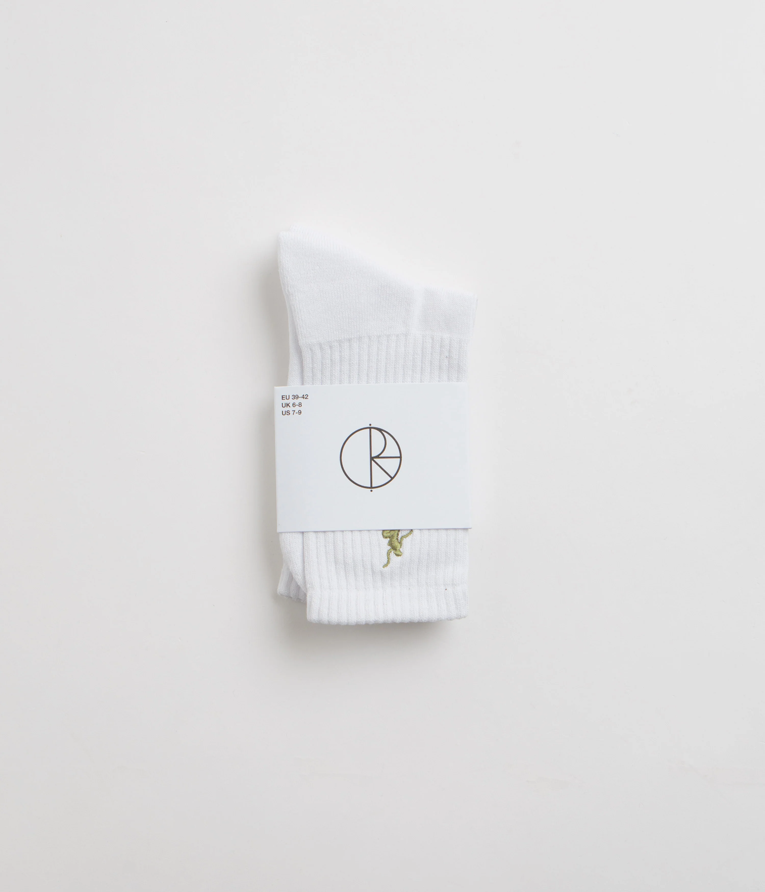 Polar No Comply Socks - White / Army Green - Image 3