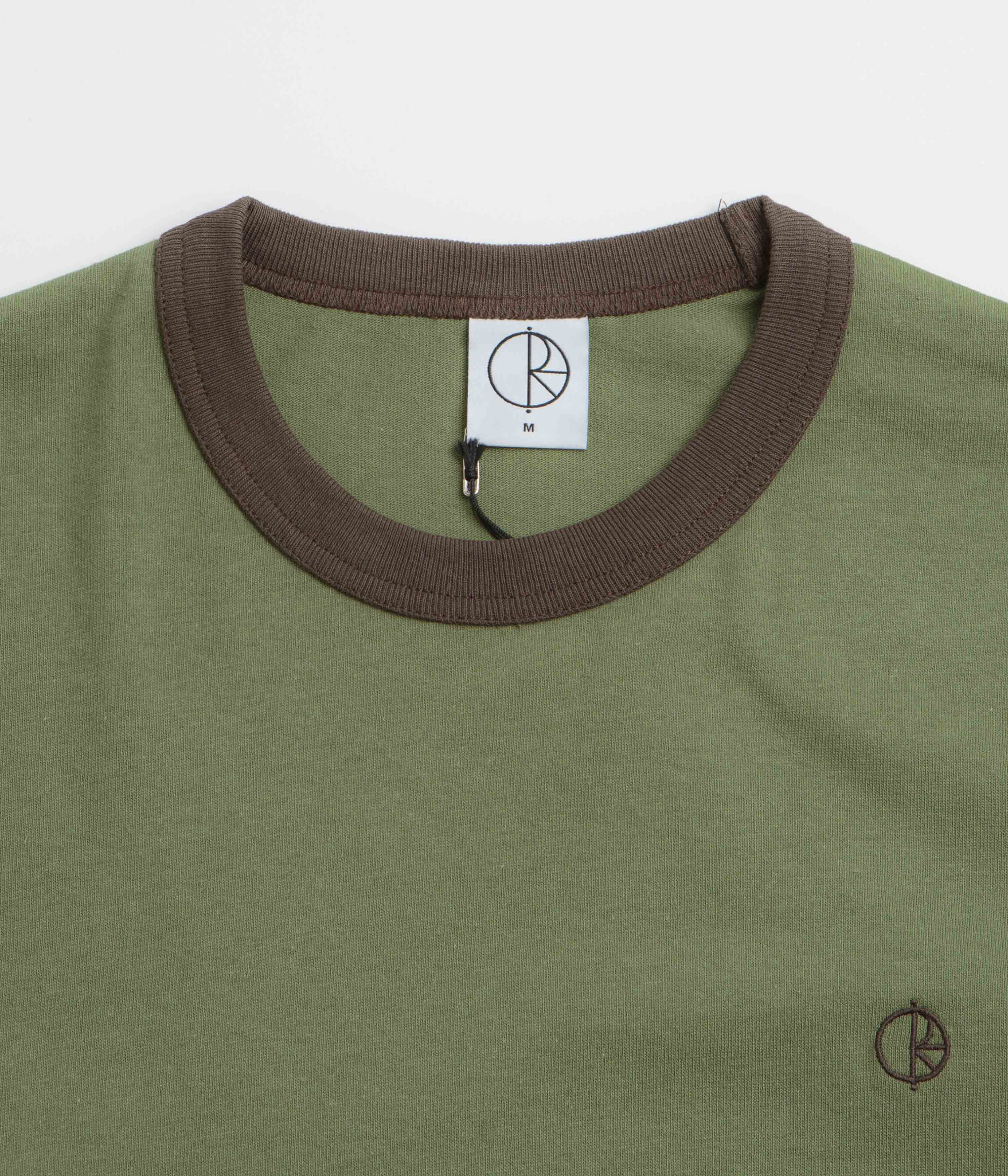 Polar Ringer T-Shirt - Army Green / Brown - Image 2