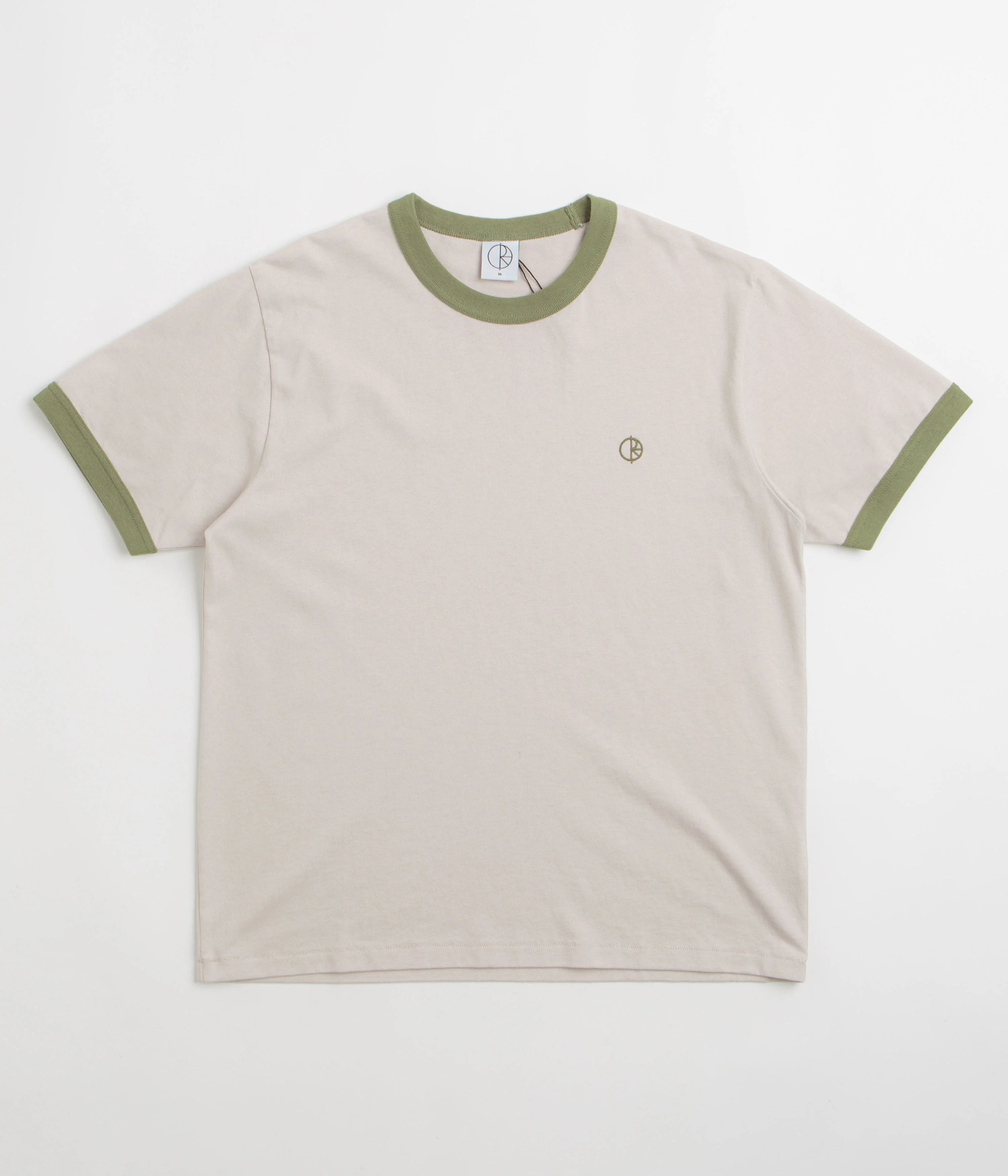 Polar Ringer T-Shirt - Pale Taupe / Army Green