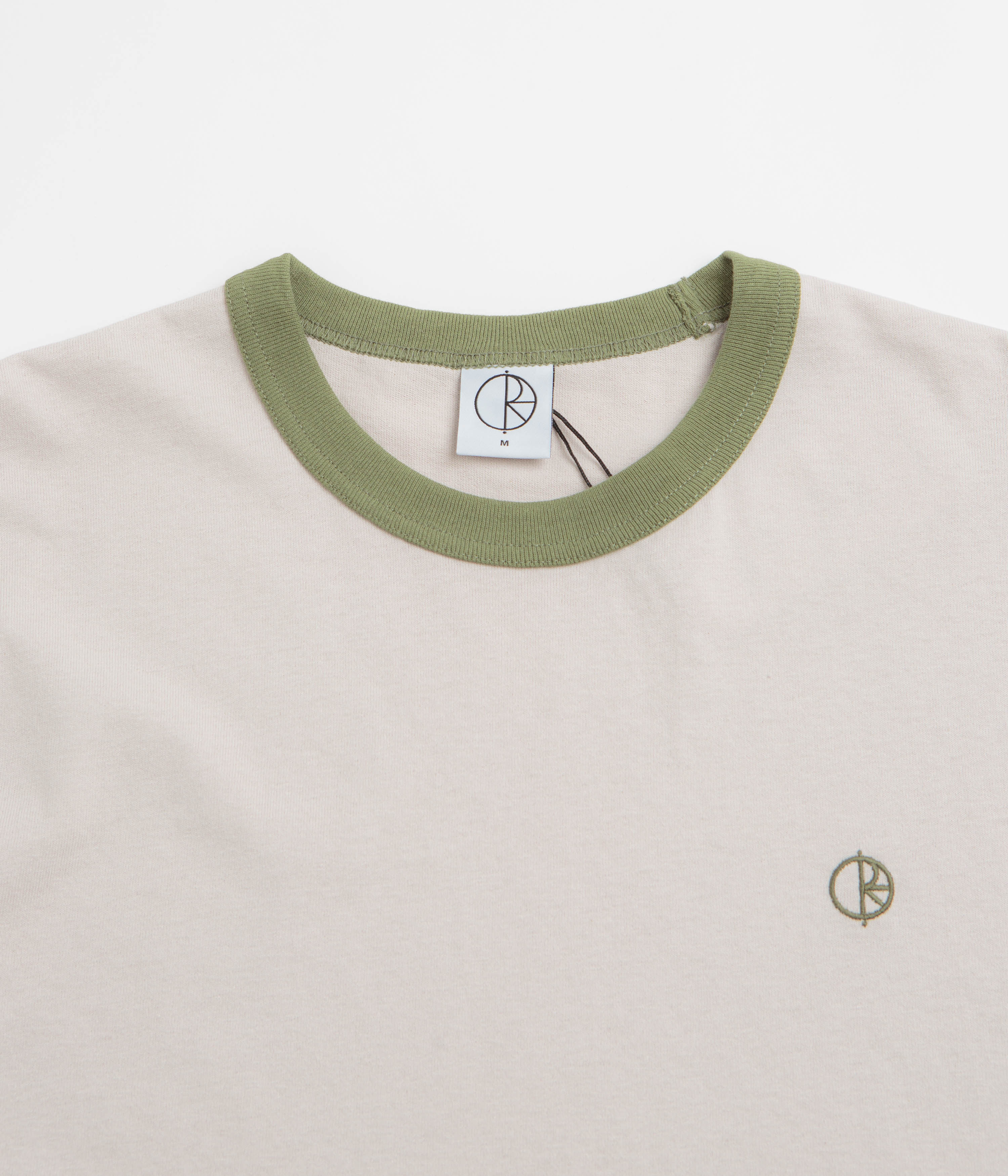 Polar Ringer T-Shirt - Pale Taupe / Army Green - Image 2