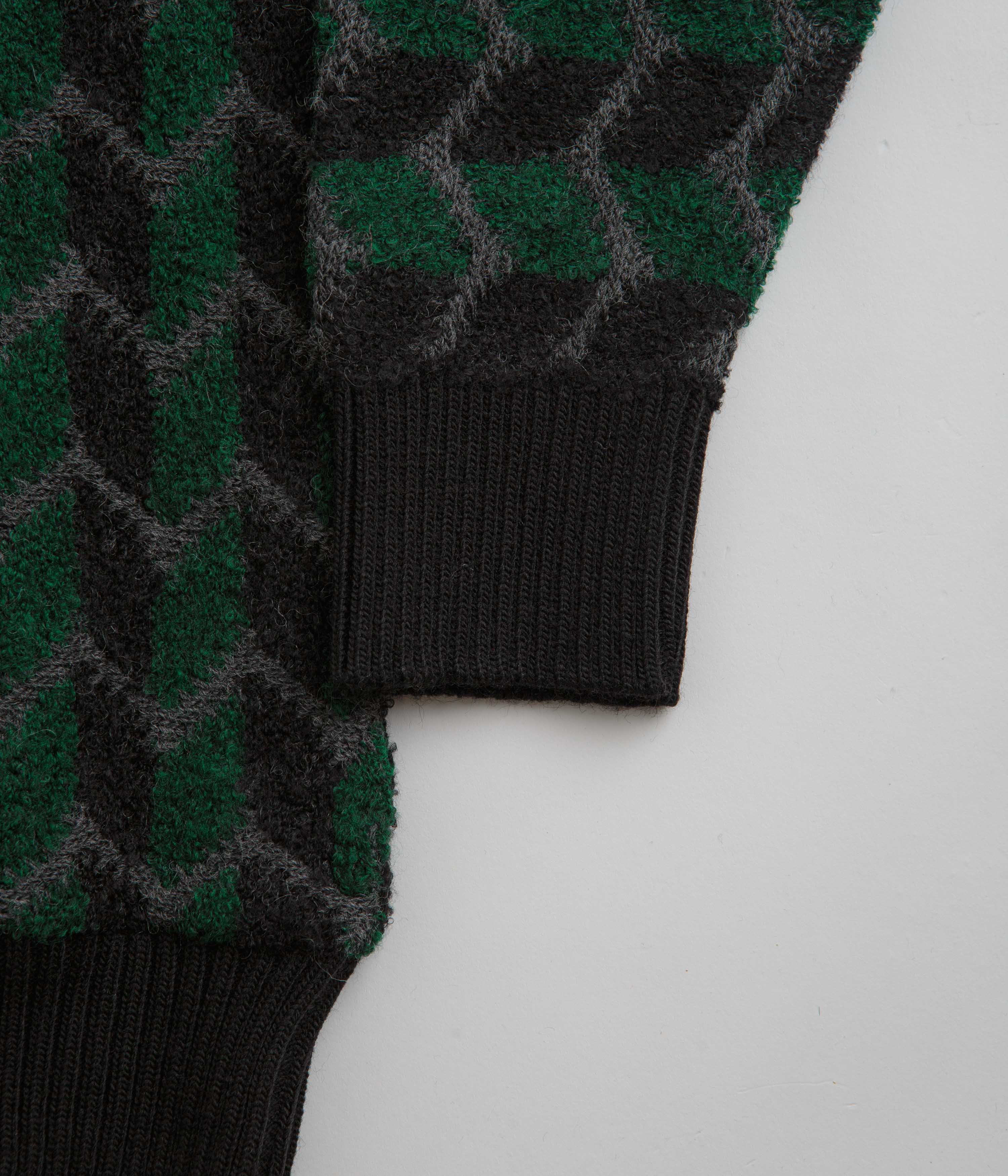 Polar Zig Zag Knit Sweatshirt - Black / Dark Teal - Image 3