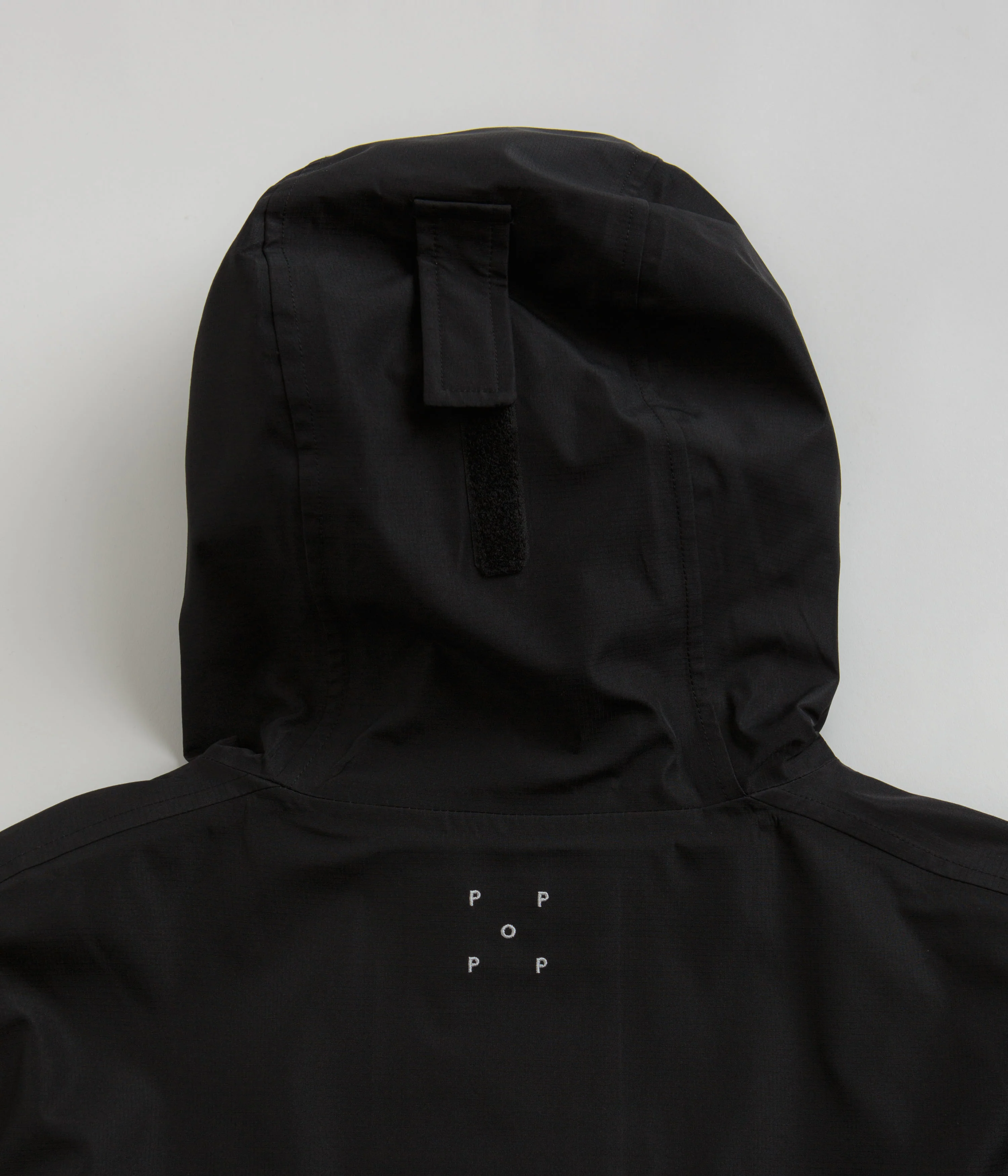 Pop Trading Company Big Pocket Hooded Jacket - Black / Navy Check - Image 4