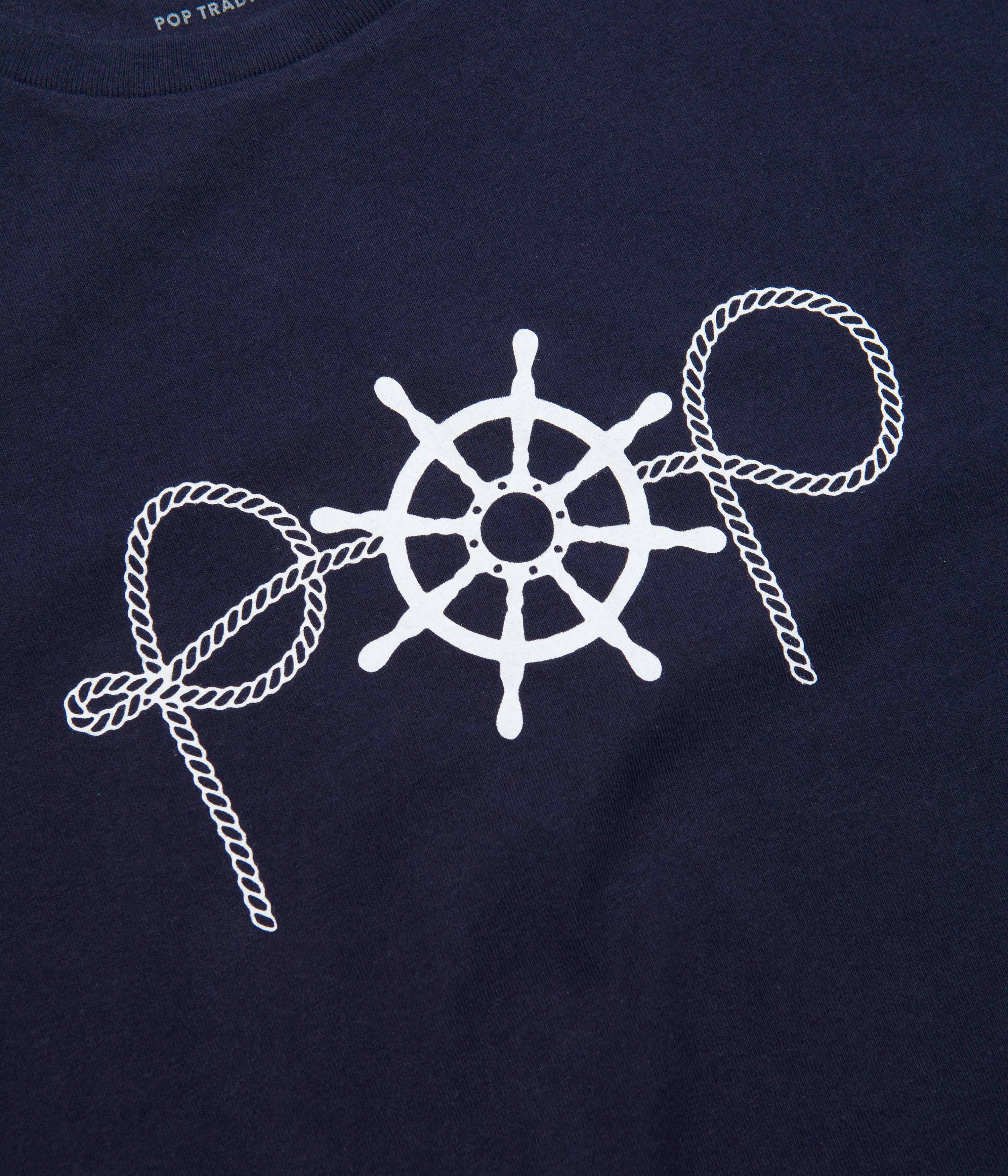 Pop Trading Company Captain T-Shirt - Navy - Image 2