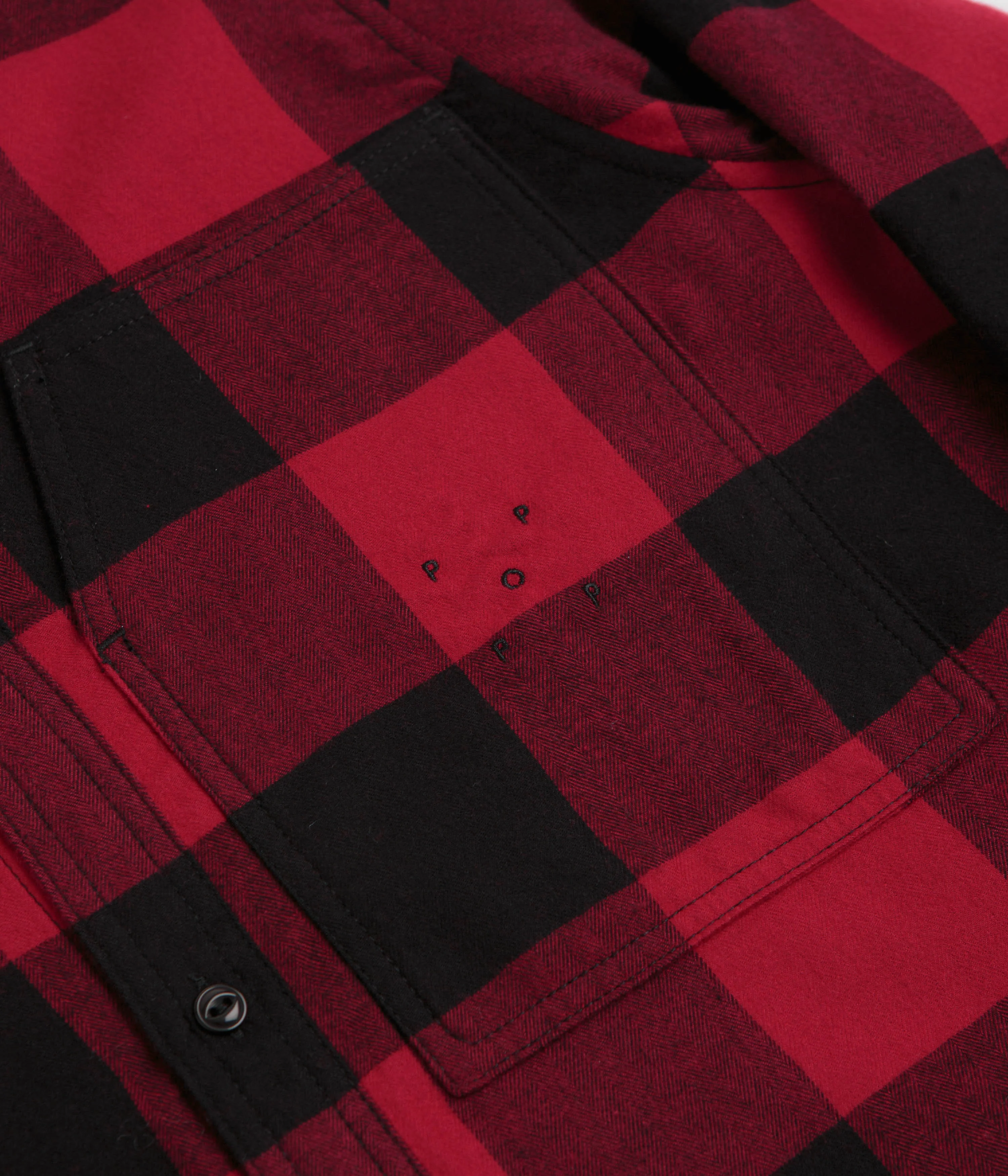 Pop Trading Company Checked BD Shirt - Black / Red - Image 3
